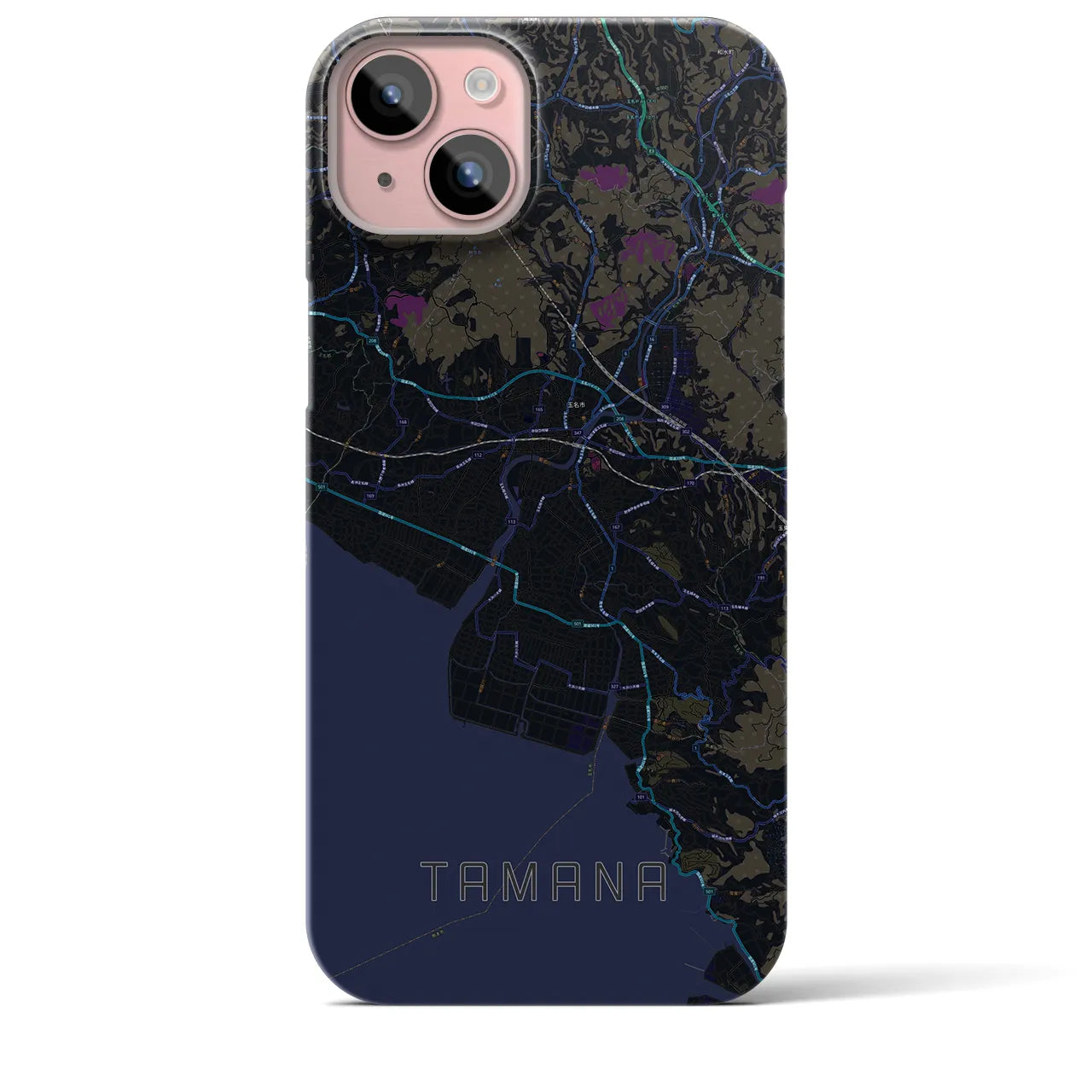 【玉名(熊本県)】地図柄iPhoneケース(バックカバータイプ)