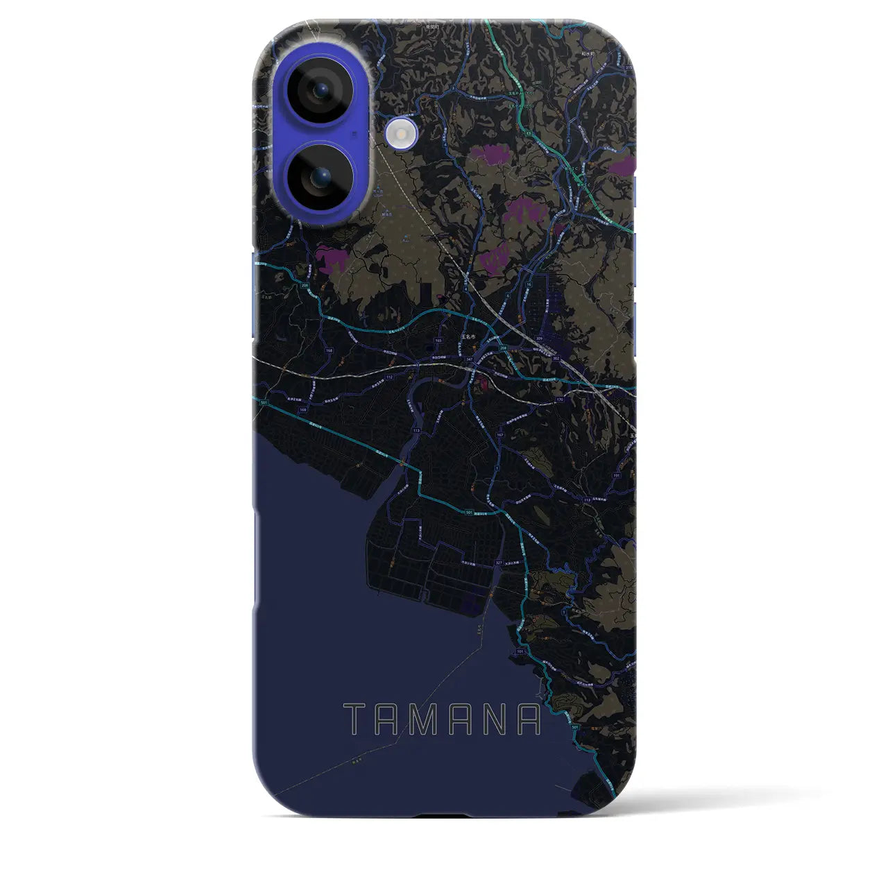 【玉名(熊本県)】地図柄iPhoneケース(バックカバータイプ)