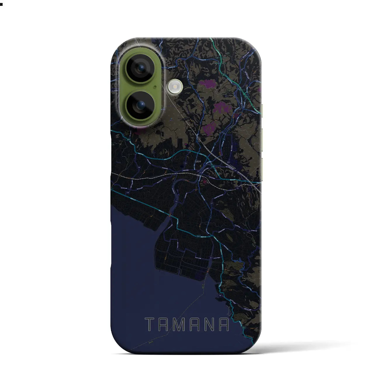 【玉名(熊本県)】地図柄iPhoneケース(バックカバータイプ)