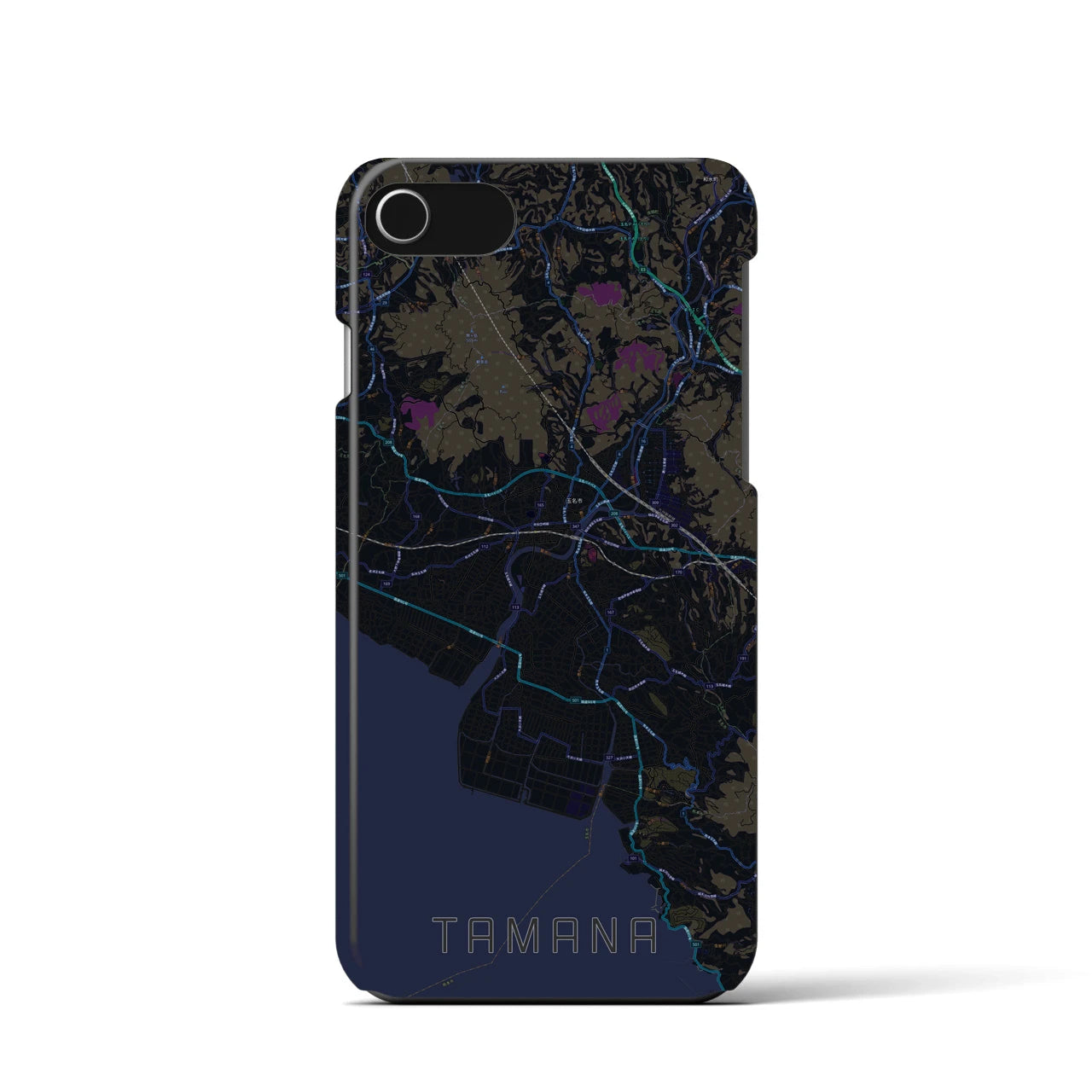 【玉名(熊本県)】地図柄iPhoneケース(バックカバータイプ)