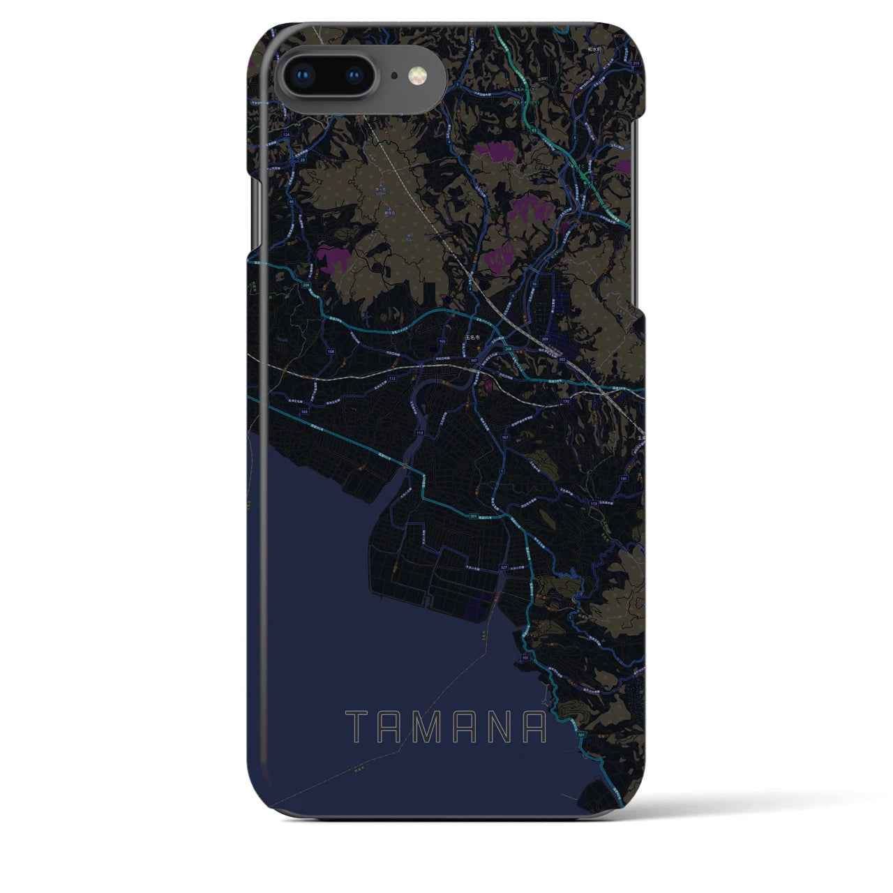 【玉名(熊本県)】地図柄iPhoneケース(バックカバータイプ)