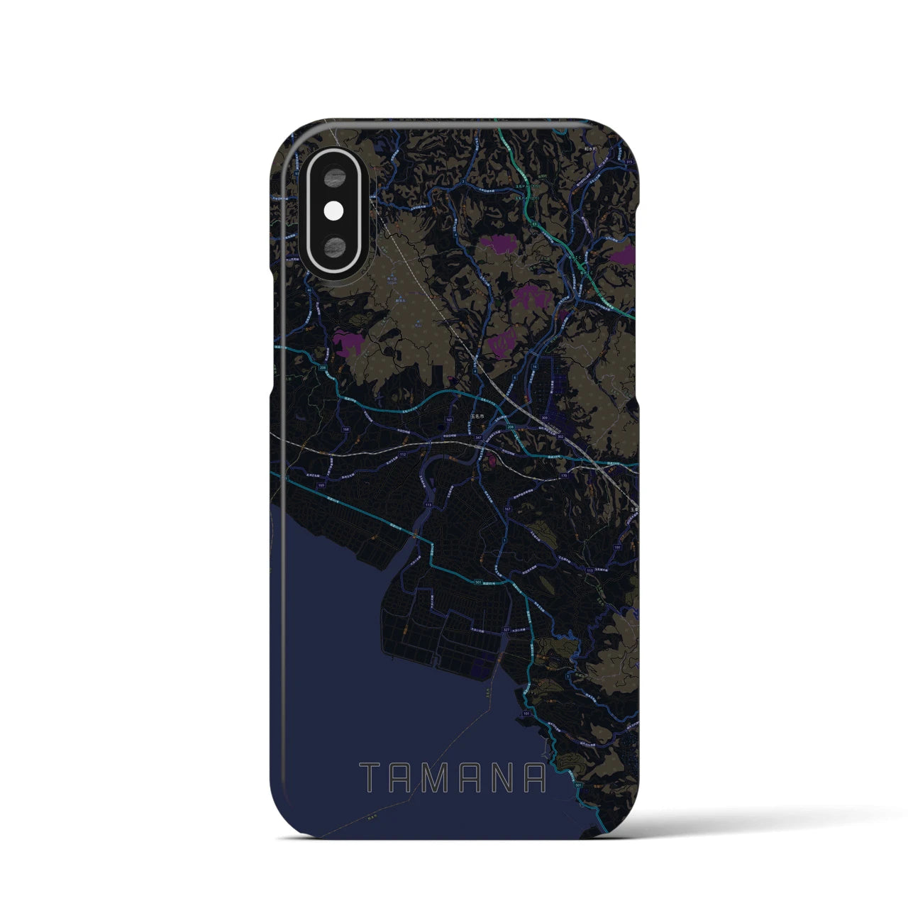 【玉名(熊本県)】地図柄iPhoneケース(バックカバータイプ)