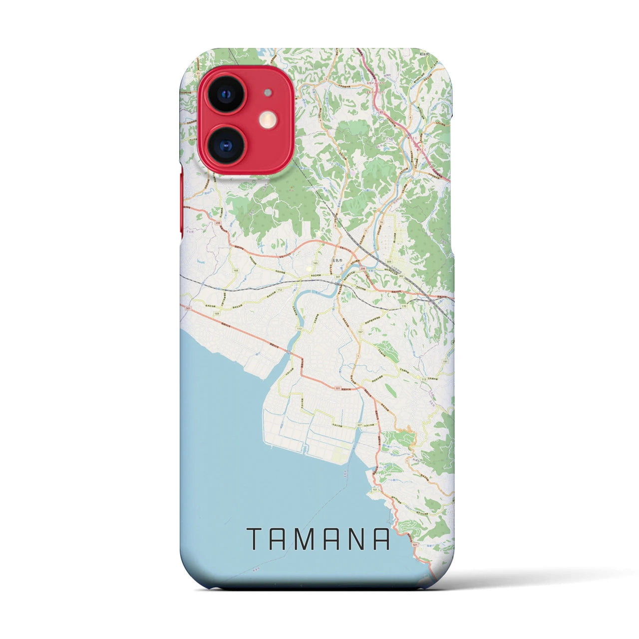 【玉名(熊本県)】地図柄iPhoneケース(バックカバータイプ)