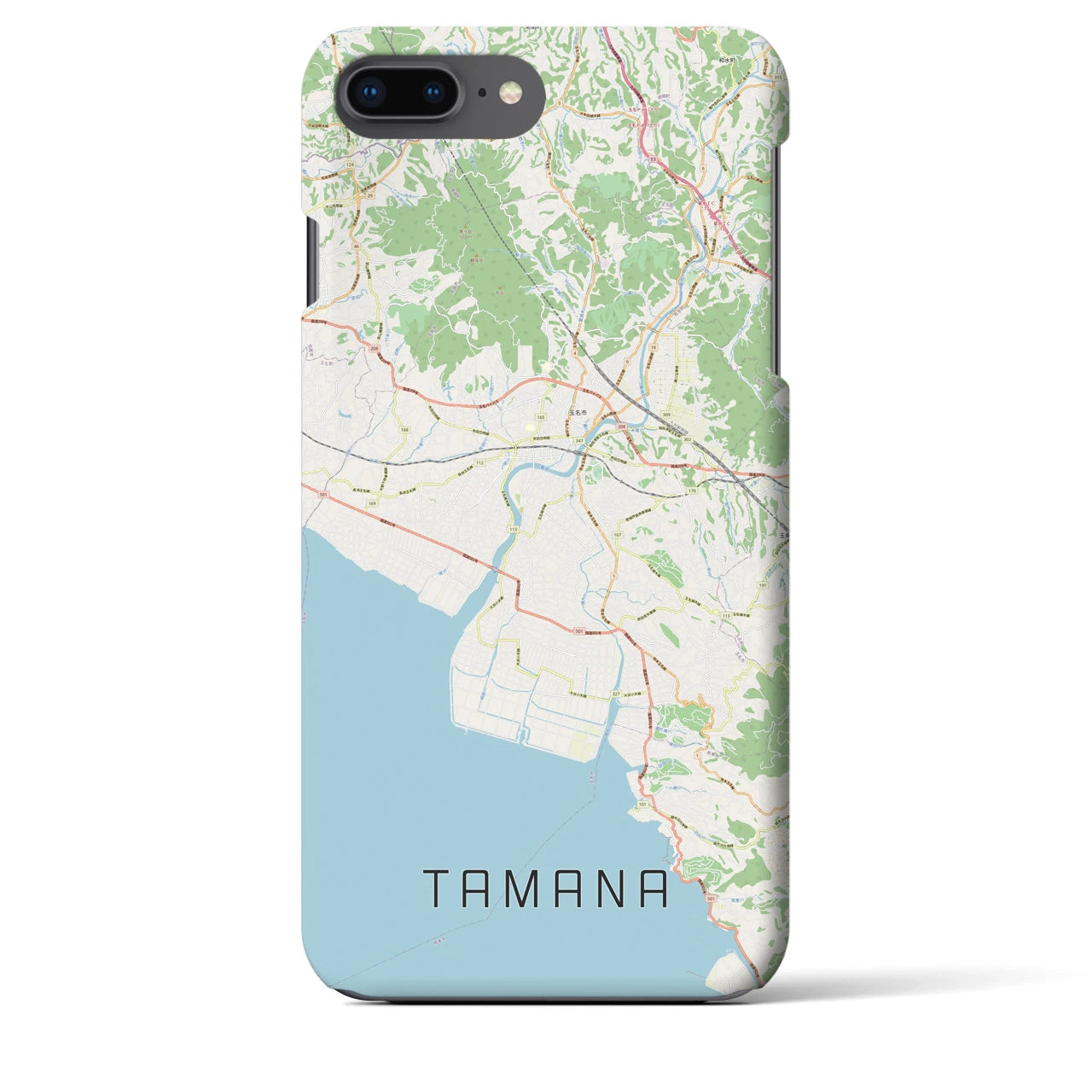 【玉名(熊本県)】地図柄iPhoneケース(バックカバータイプ)