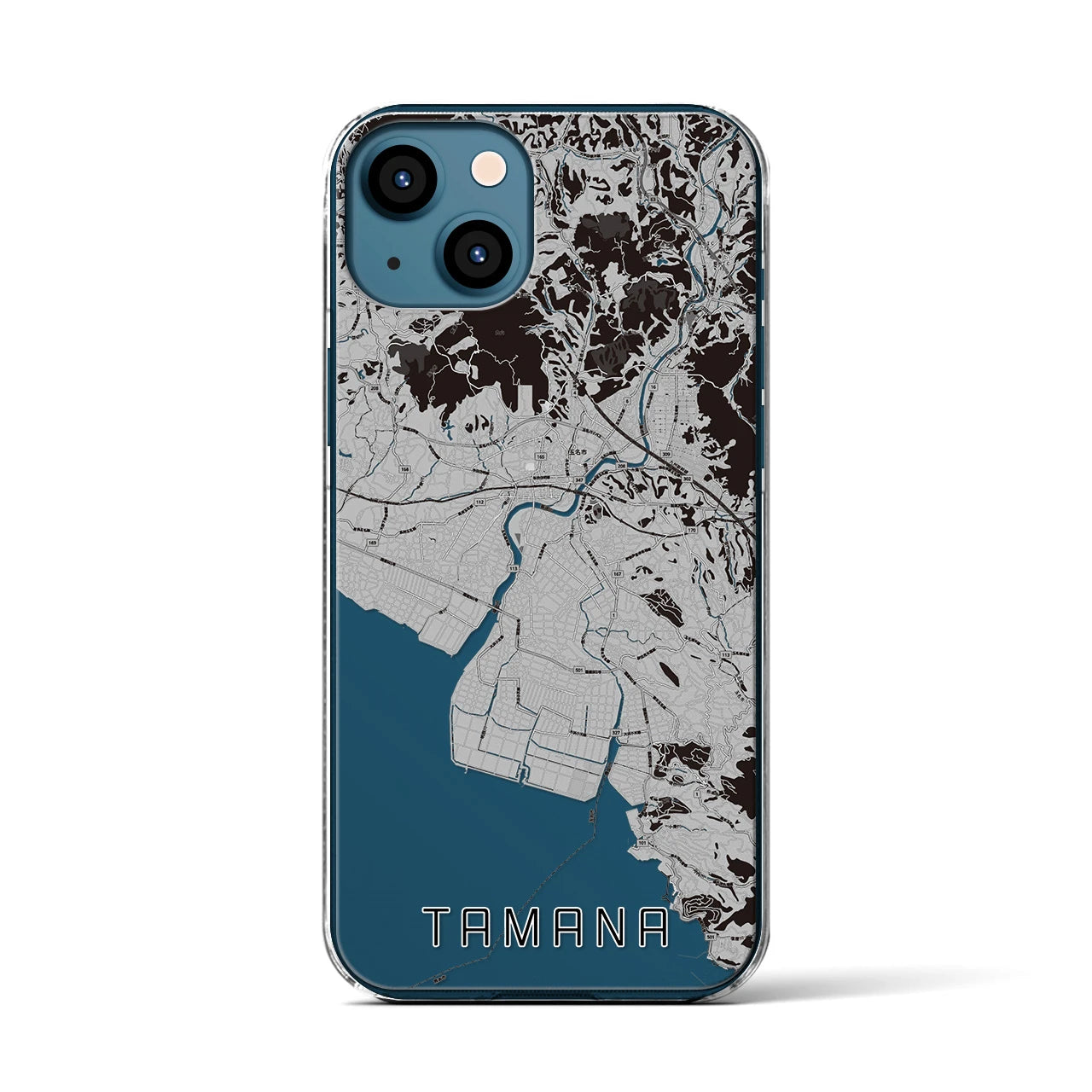 【玉名(熊本県)】地図柄iPhoneケース(クリアタイプ)