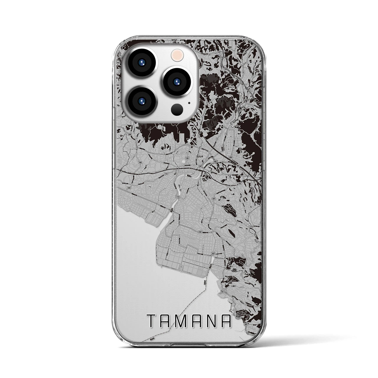 【玉名(熊本県)】地図柄iPhoneケース(クリアタイプ)