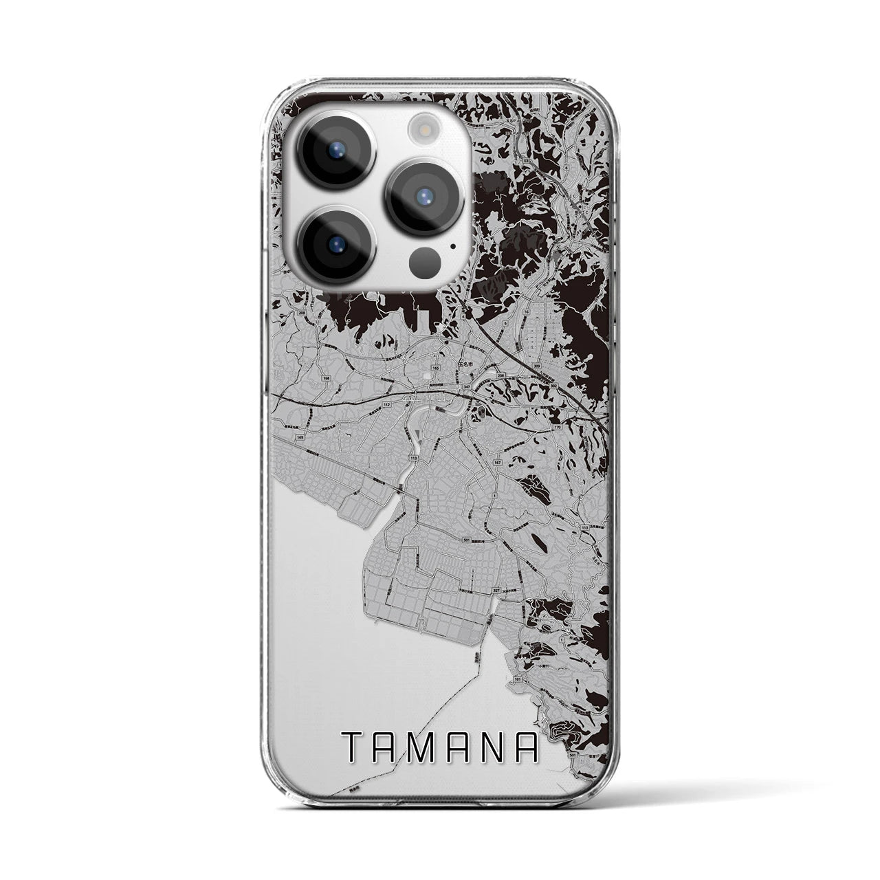 【玉名(熊本県)】地図柄iPhoneケース(クリアタイプ)