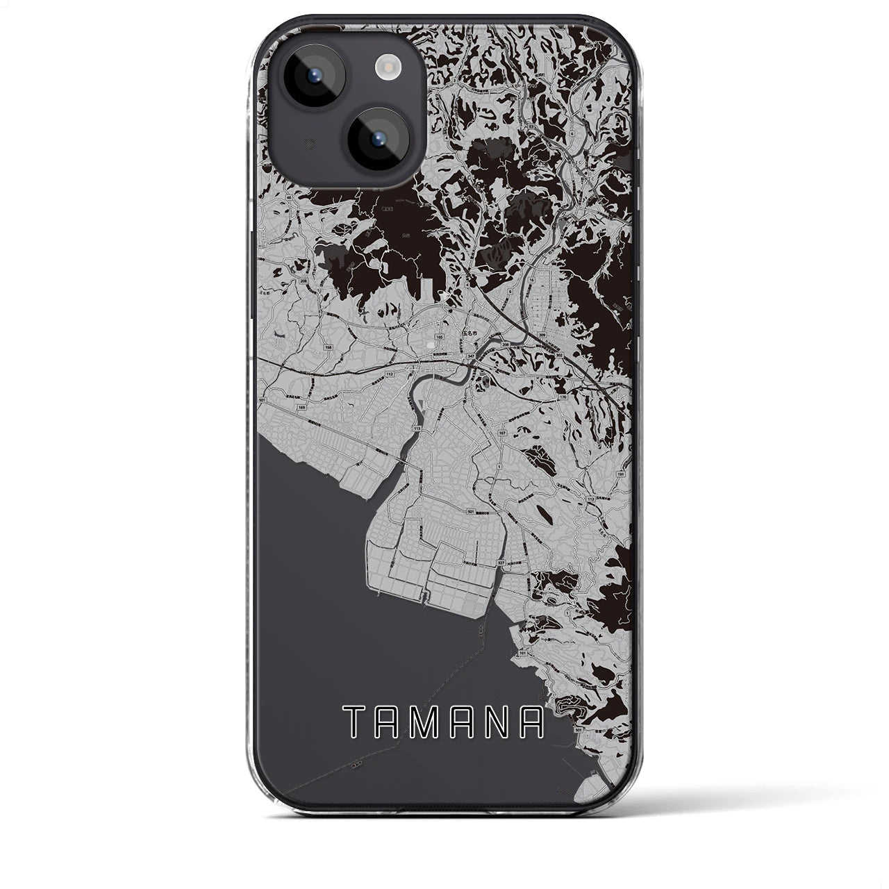 【玉名(熊本県)】地図柄iPhoneケース(クリアタイプ)