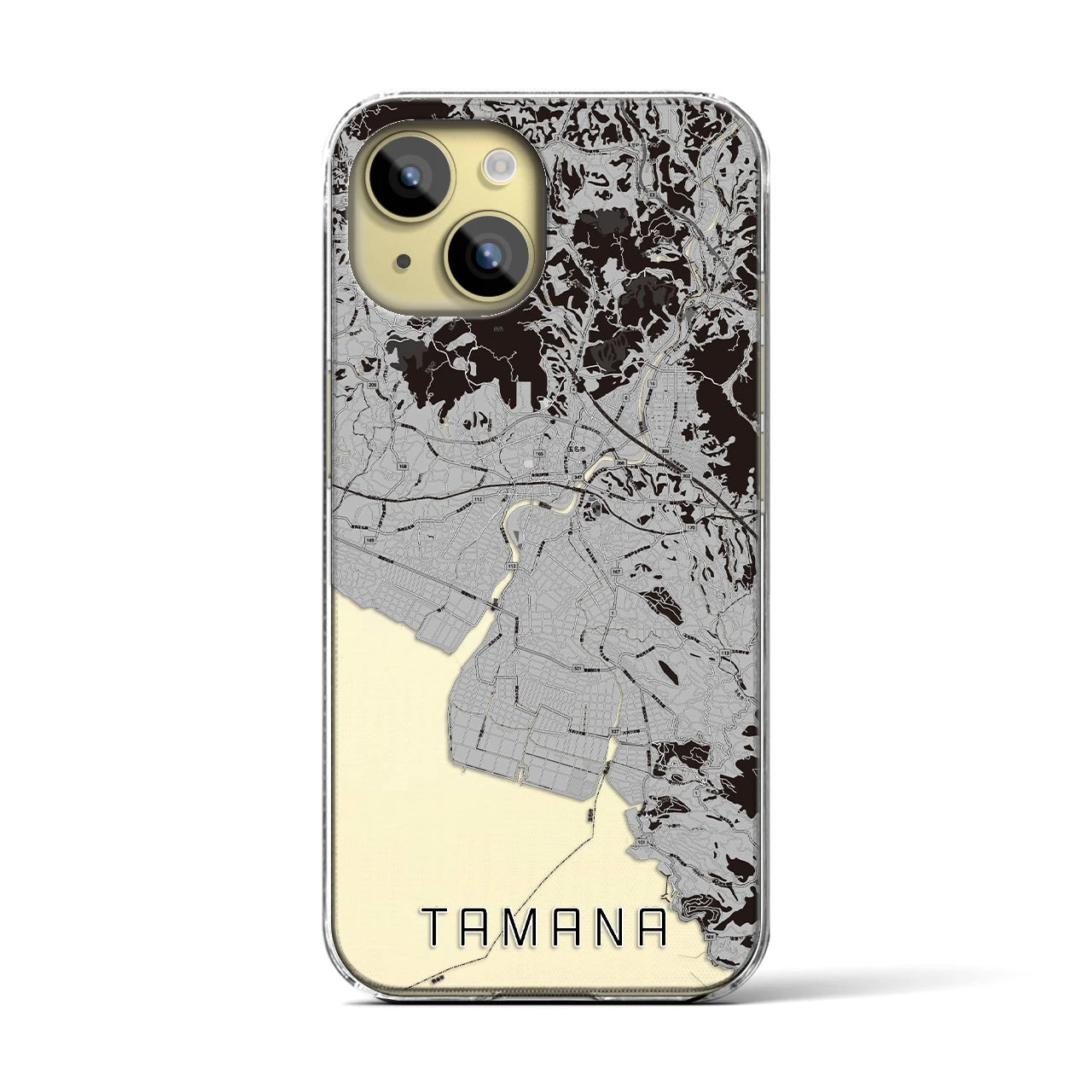 【玉名(熊本県)】地図柄iPhoneケース(クリアタイプ)