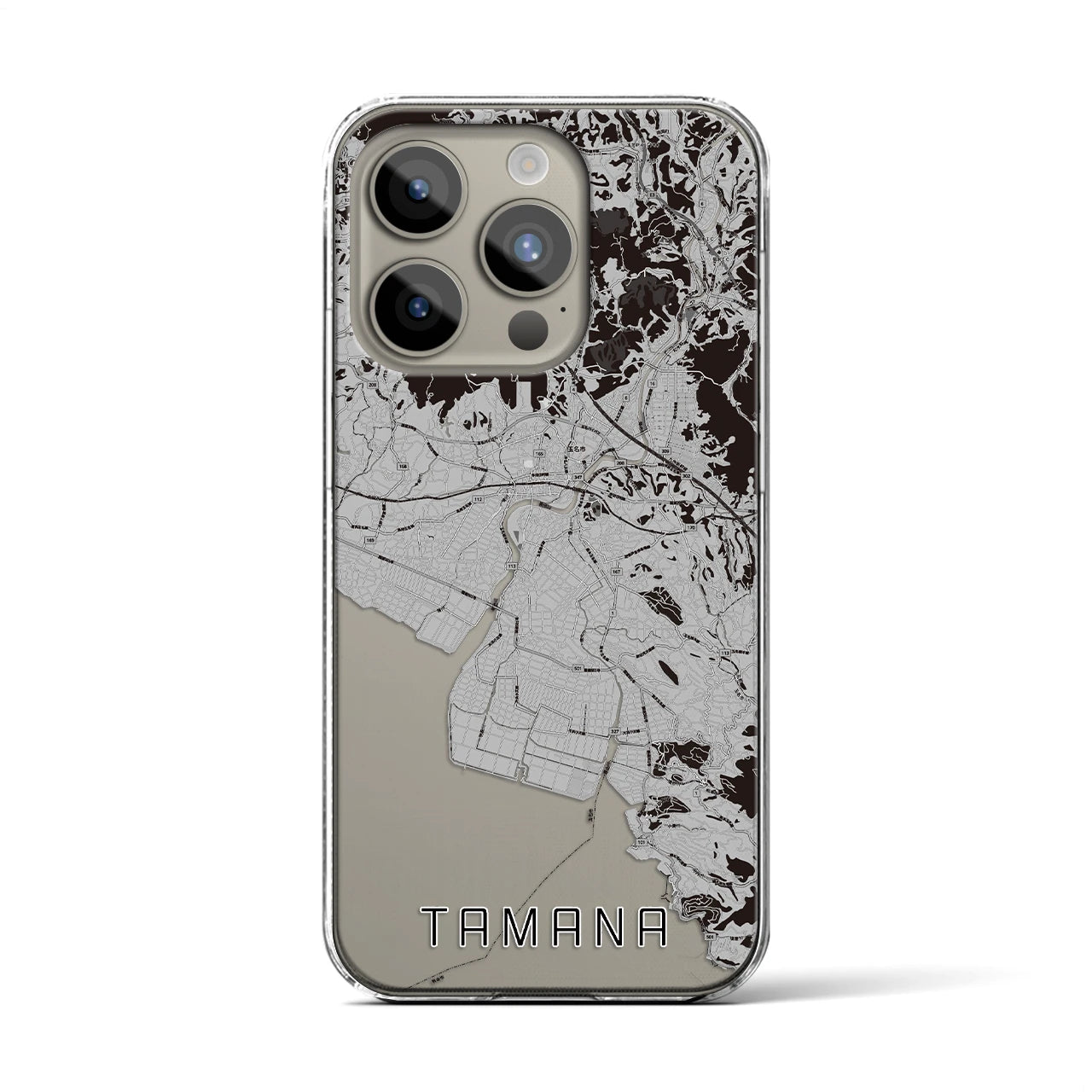 【玉名(熊本県)】地図柄iPhoneケース(クリアタイプ)