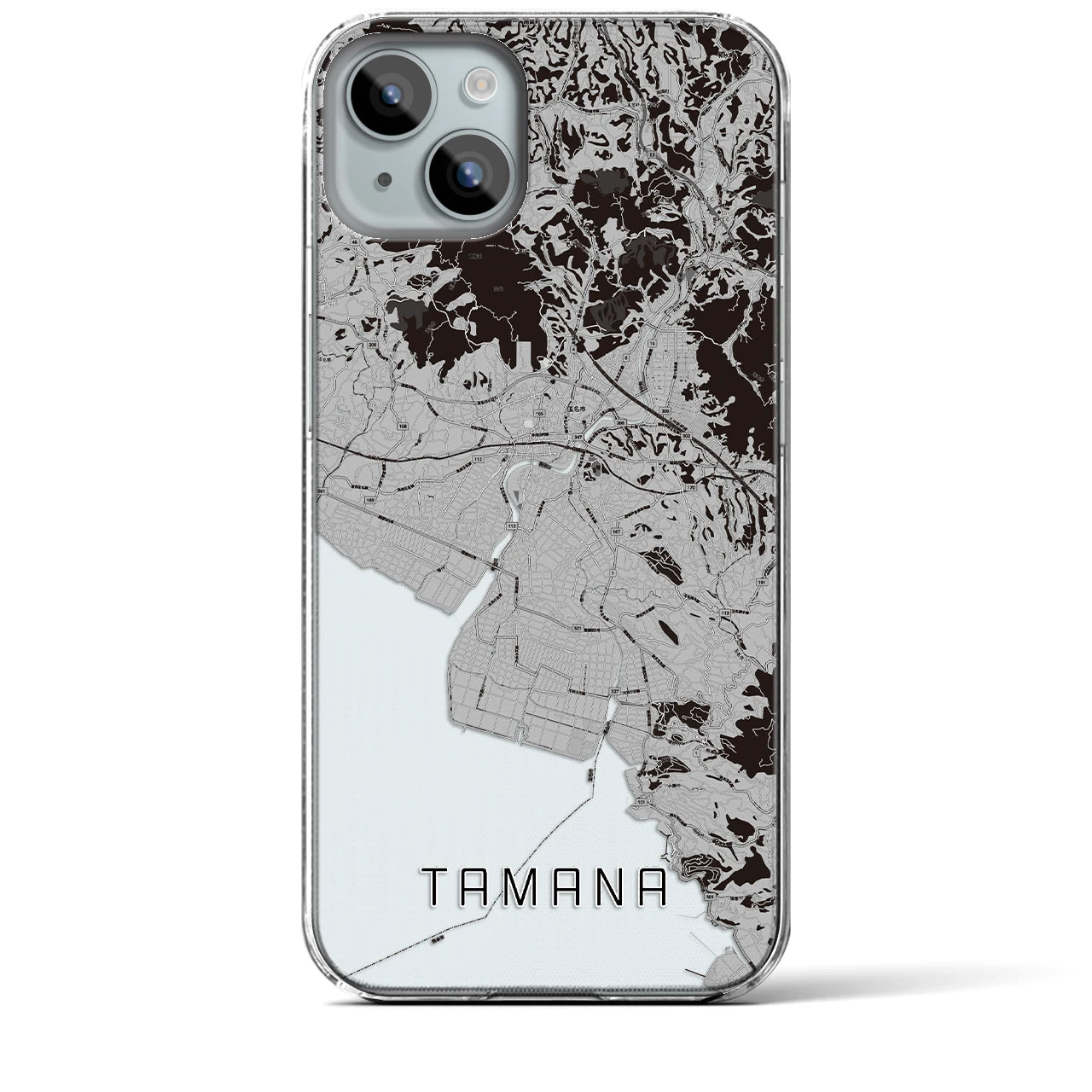 【玉名(熊本県)】地図柄iPhoneケース(クリアタイプ)