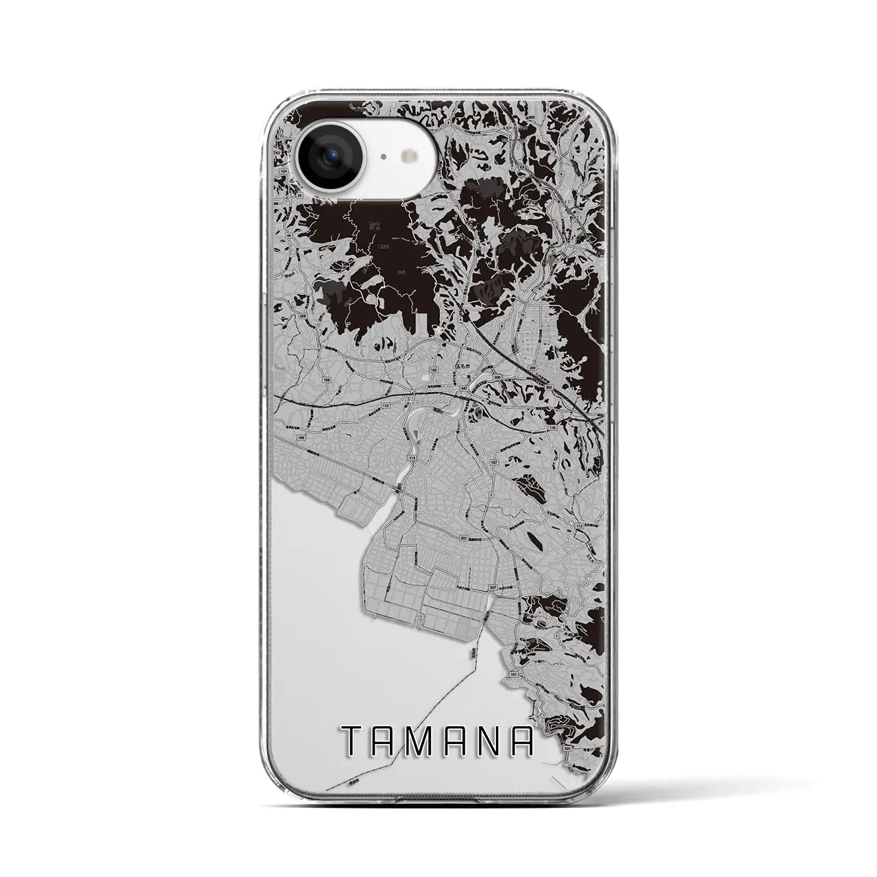 【玉名(熊本県)】地図柄iPhoneケース(クリアタイプ)