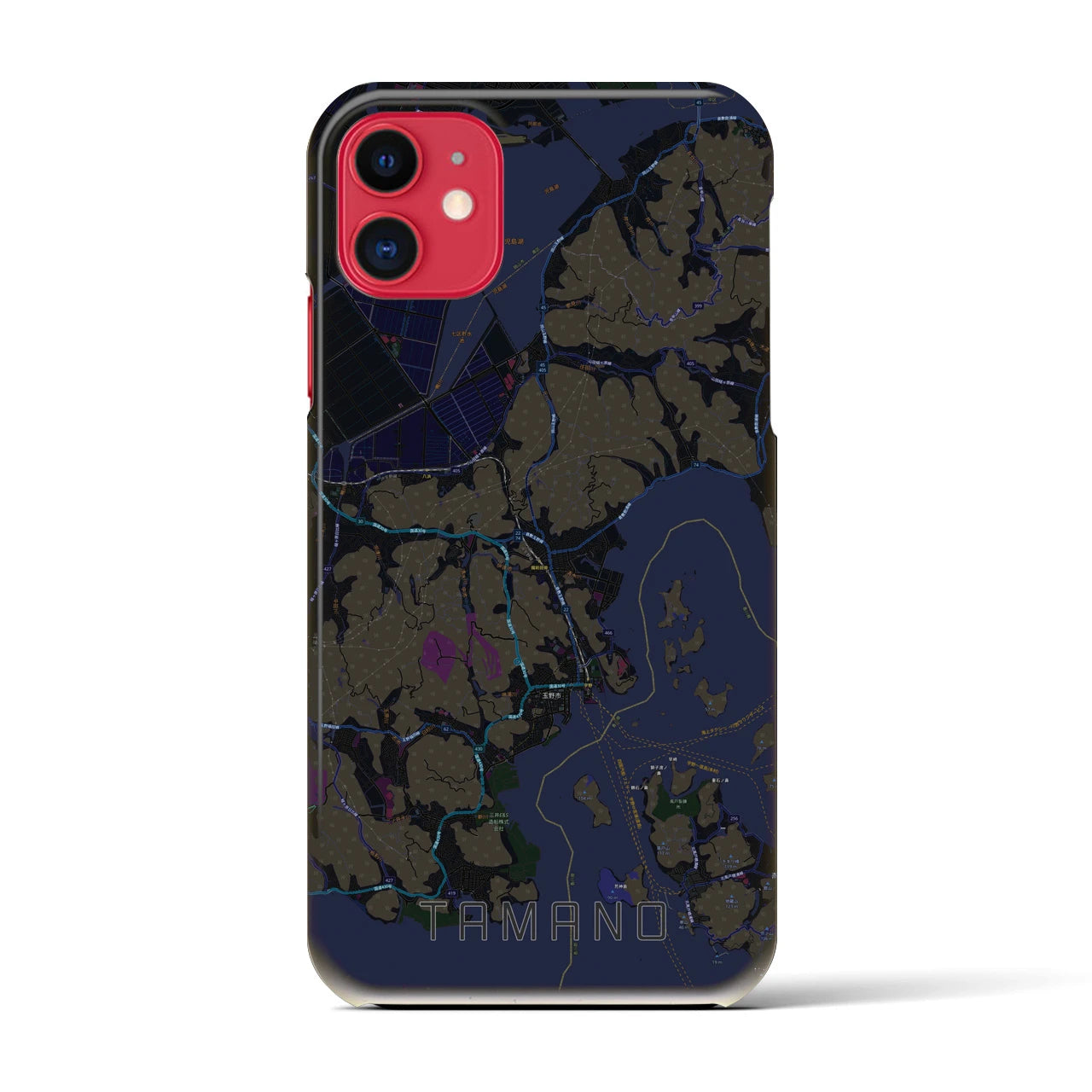 【玉野(岡山県)】地図柄iPhoneケース(バックカバータイプ)