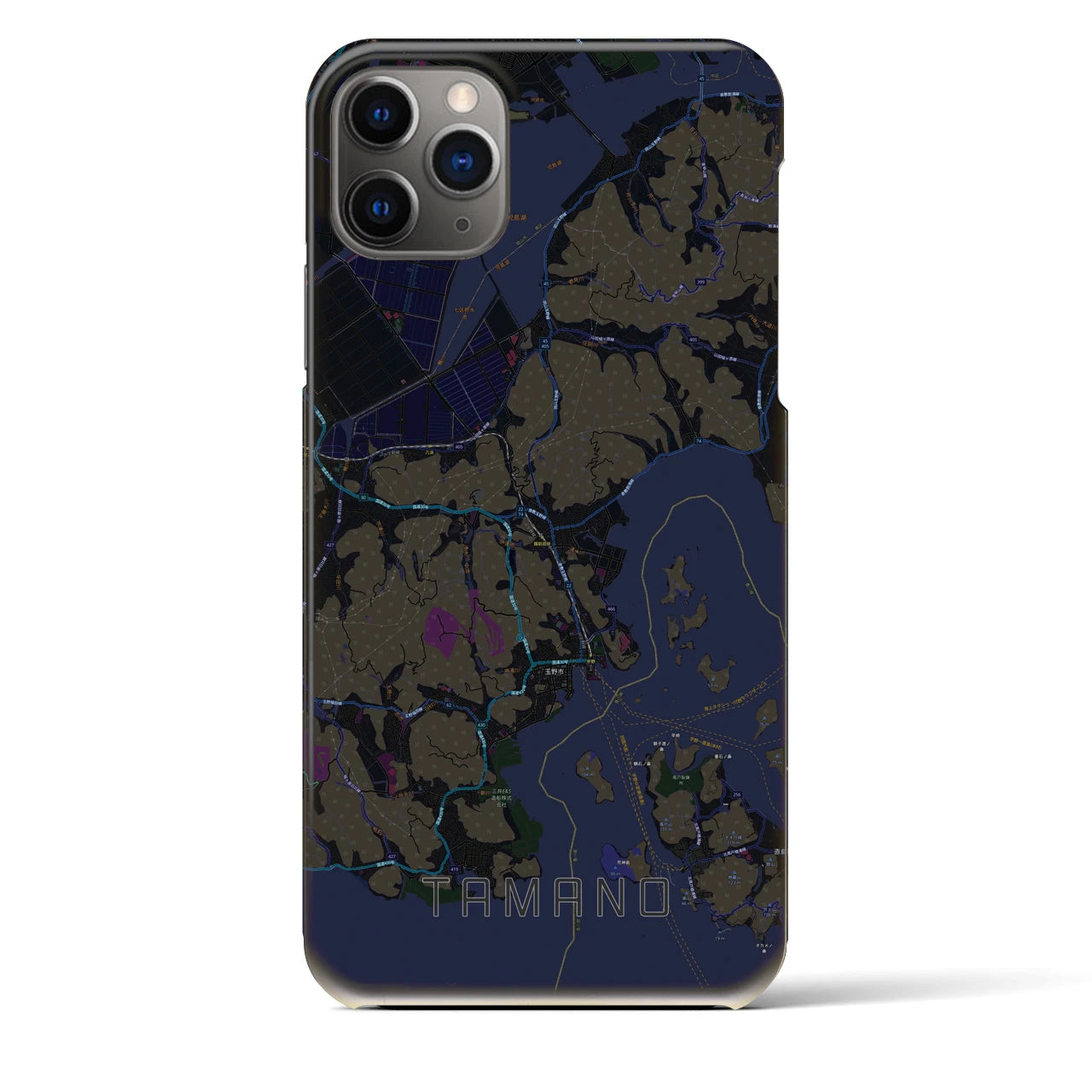 【玉野(岡山県)】地図柄iPhoneケース(バックカバータイプ)