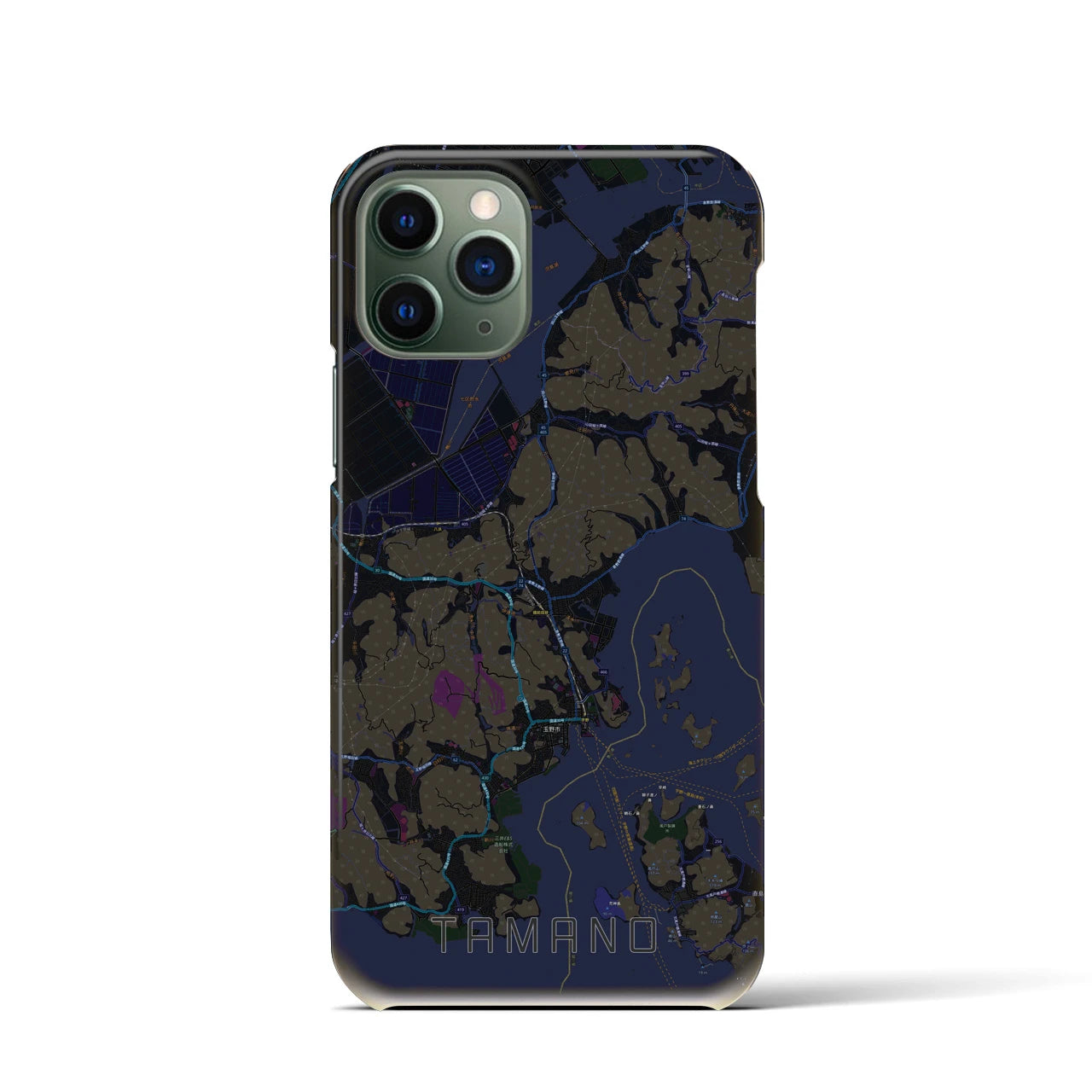 【玉野(岡山県)】地図柄iPhoneケース(バックカバータイプ)