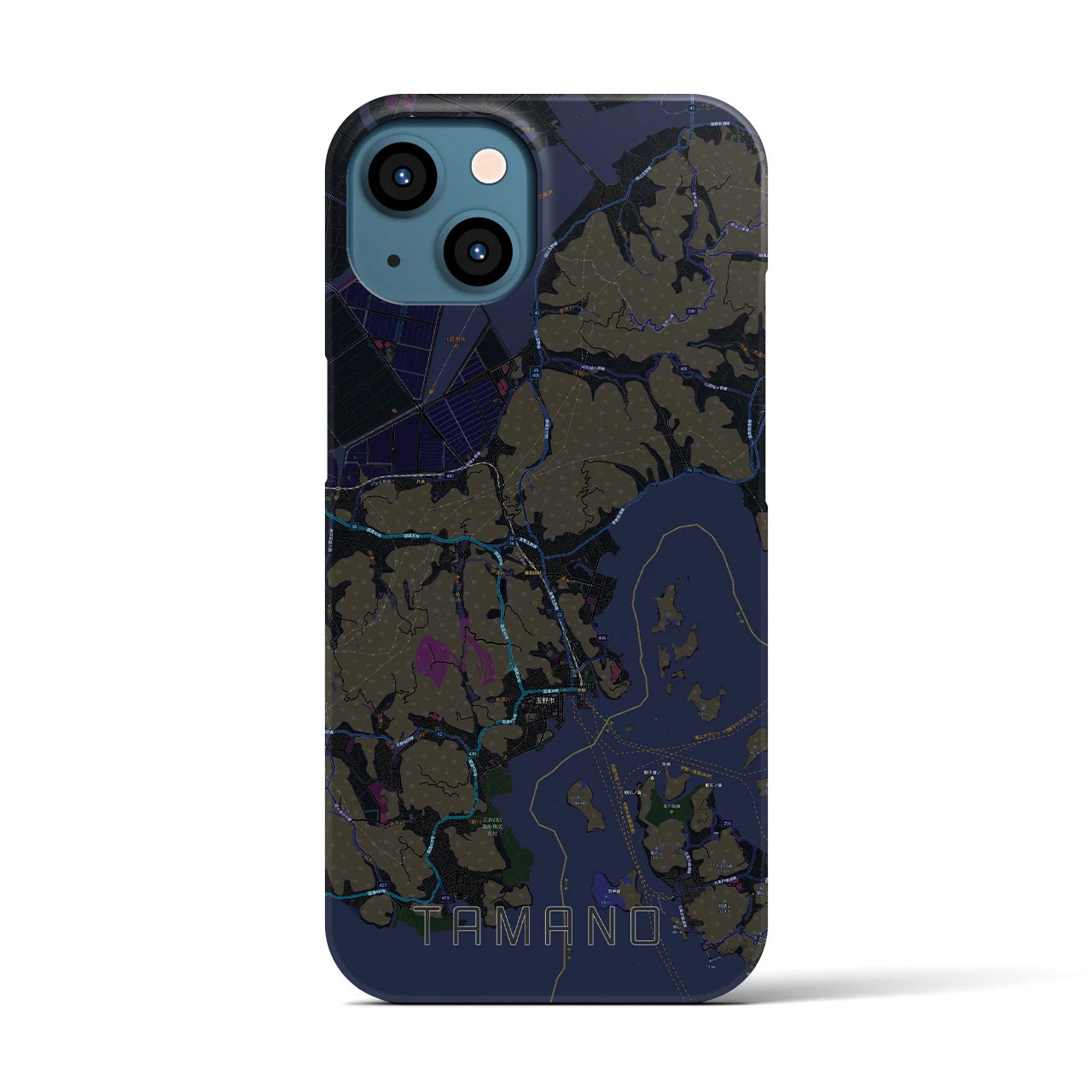 【玉野(岡山県)】地図柄iPhoneケース(バックカバータイプ)