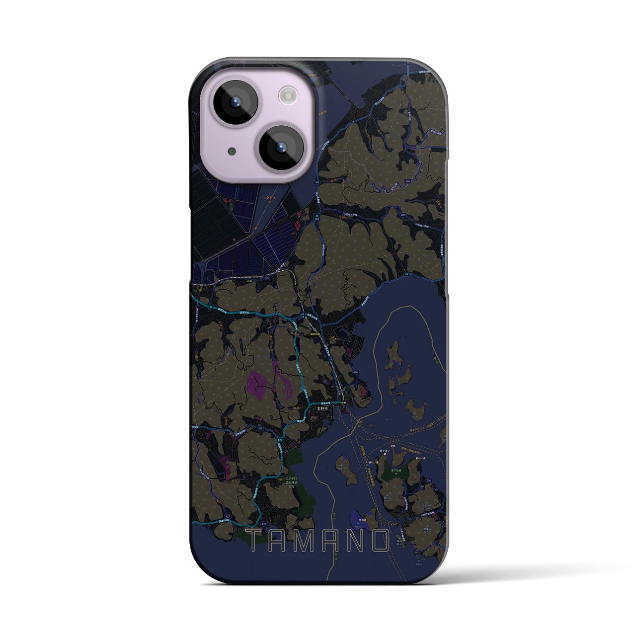 【玉野(岡山県)】地図柄iPhoneケース(バックカバータイプ)
