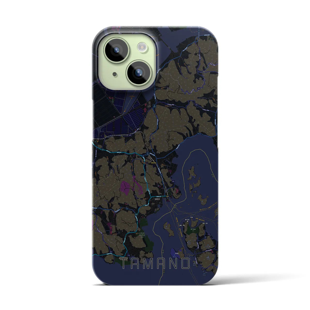 【玉野(岡山県)】地図柄iPhoneケース(バックカバータイプ)