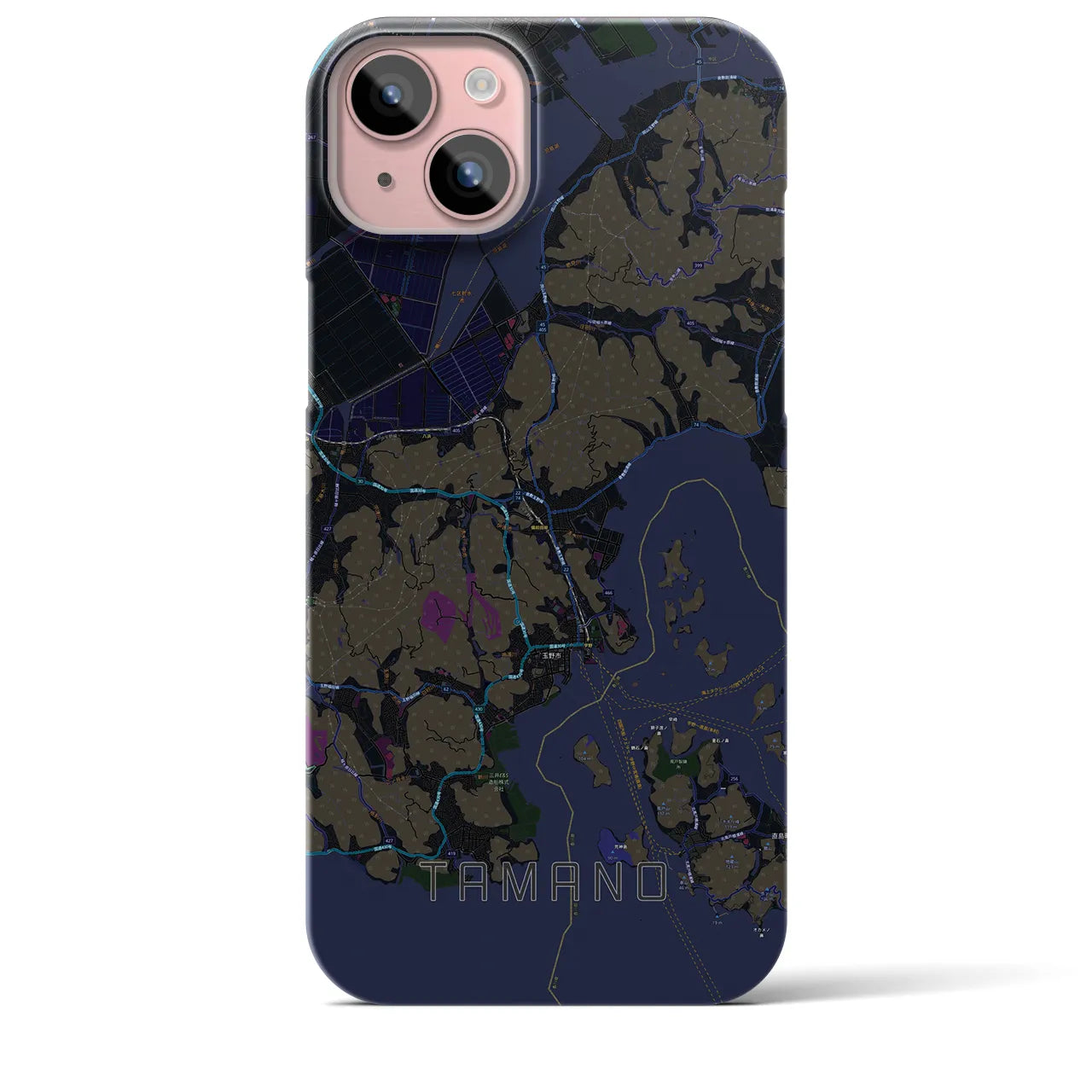 【玉野(岡山県)】地図柄iPhoneケース(バックカバータイプ)