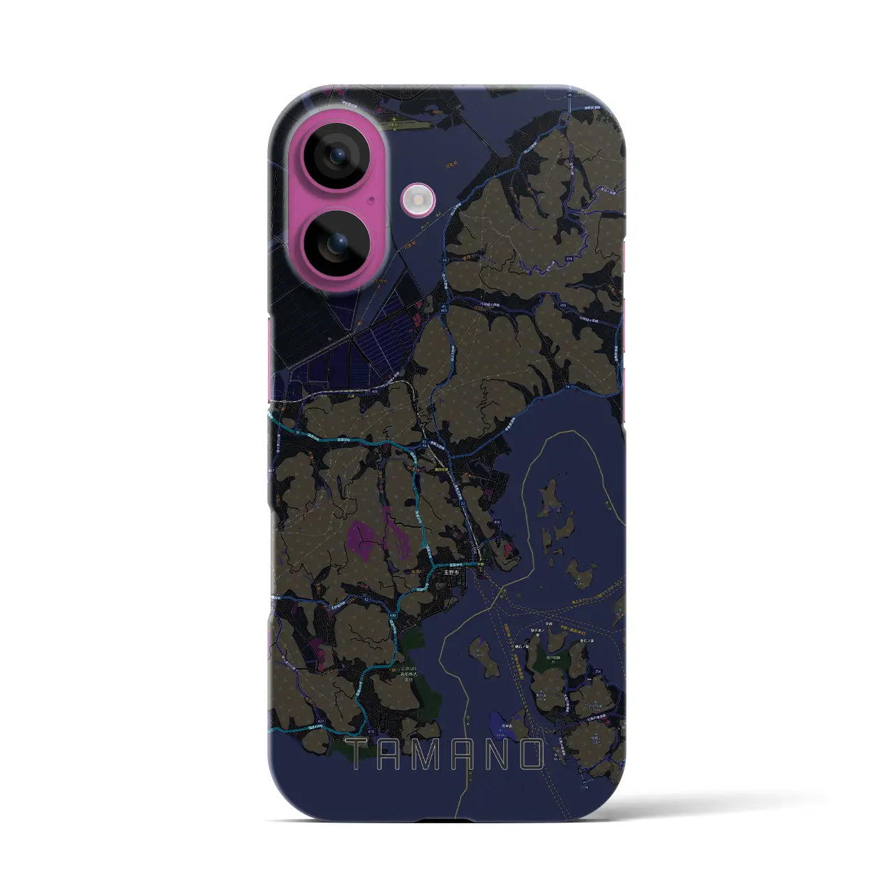 【玉野(岡山県)】地図柄iPhoneケース(バックカバータイプ)