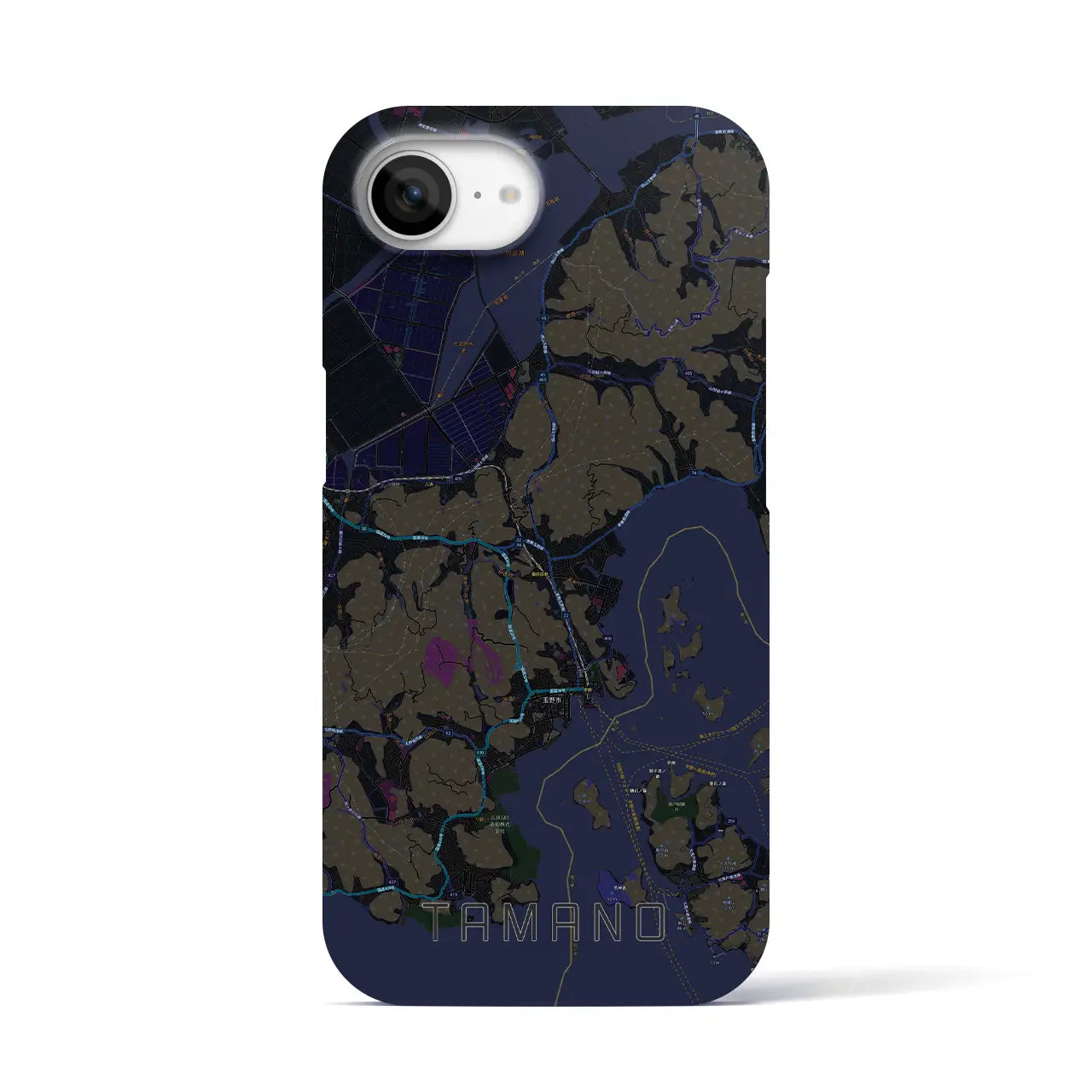 【玉野(岡山県)】地図柄iPhoneケース(バックカバータイプ)