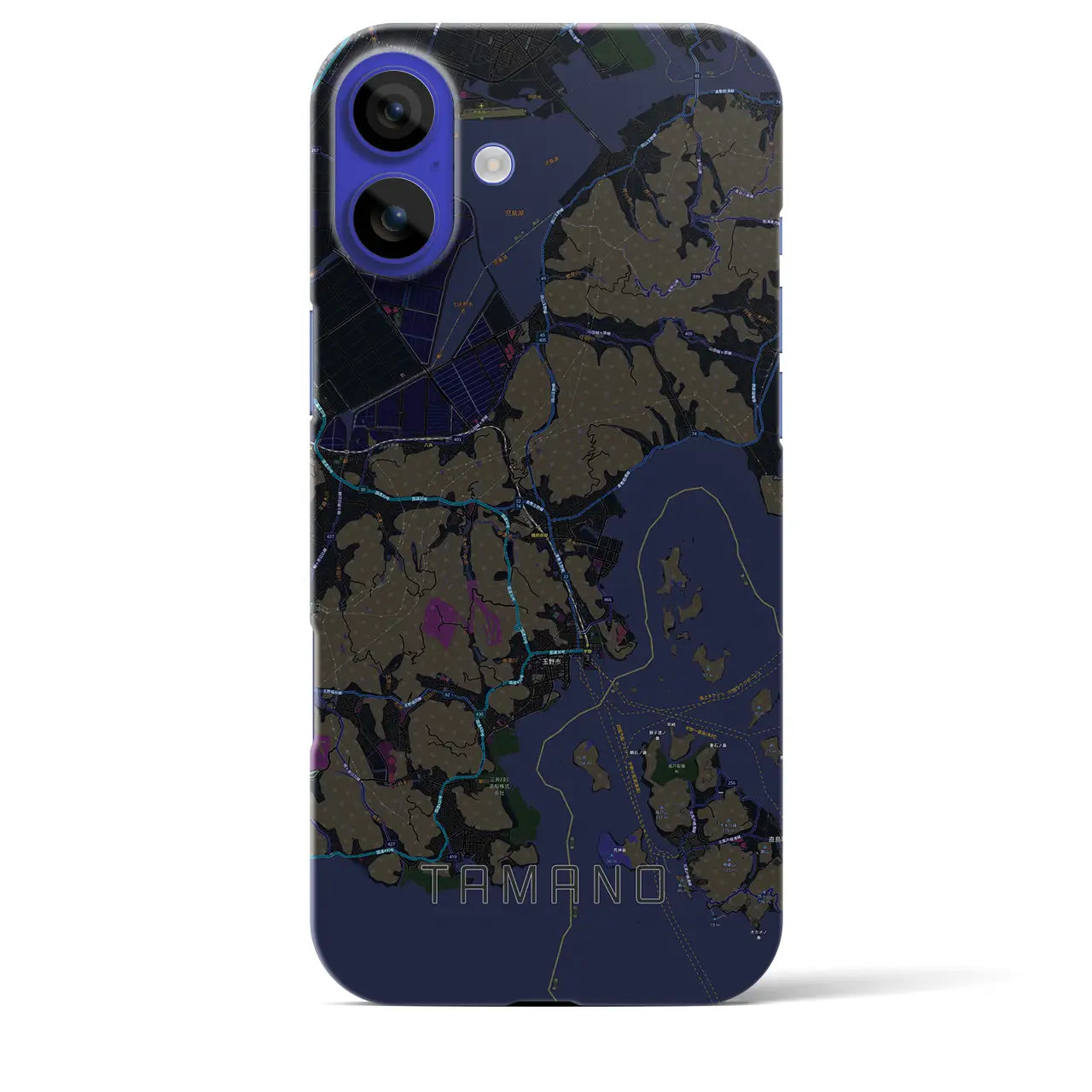 【玉野(岡山県)】地図柄iPhoneケース(バックカバータイプ)