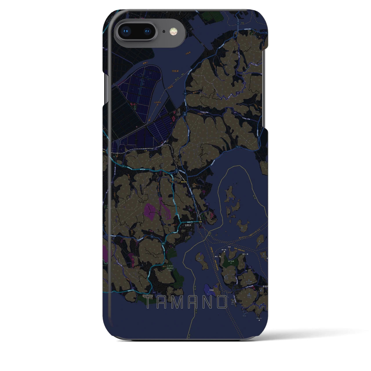 【玉野(岡山県)】地図柄iPhoneケース(バックカバータイプ)