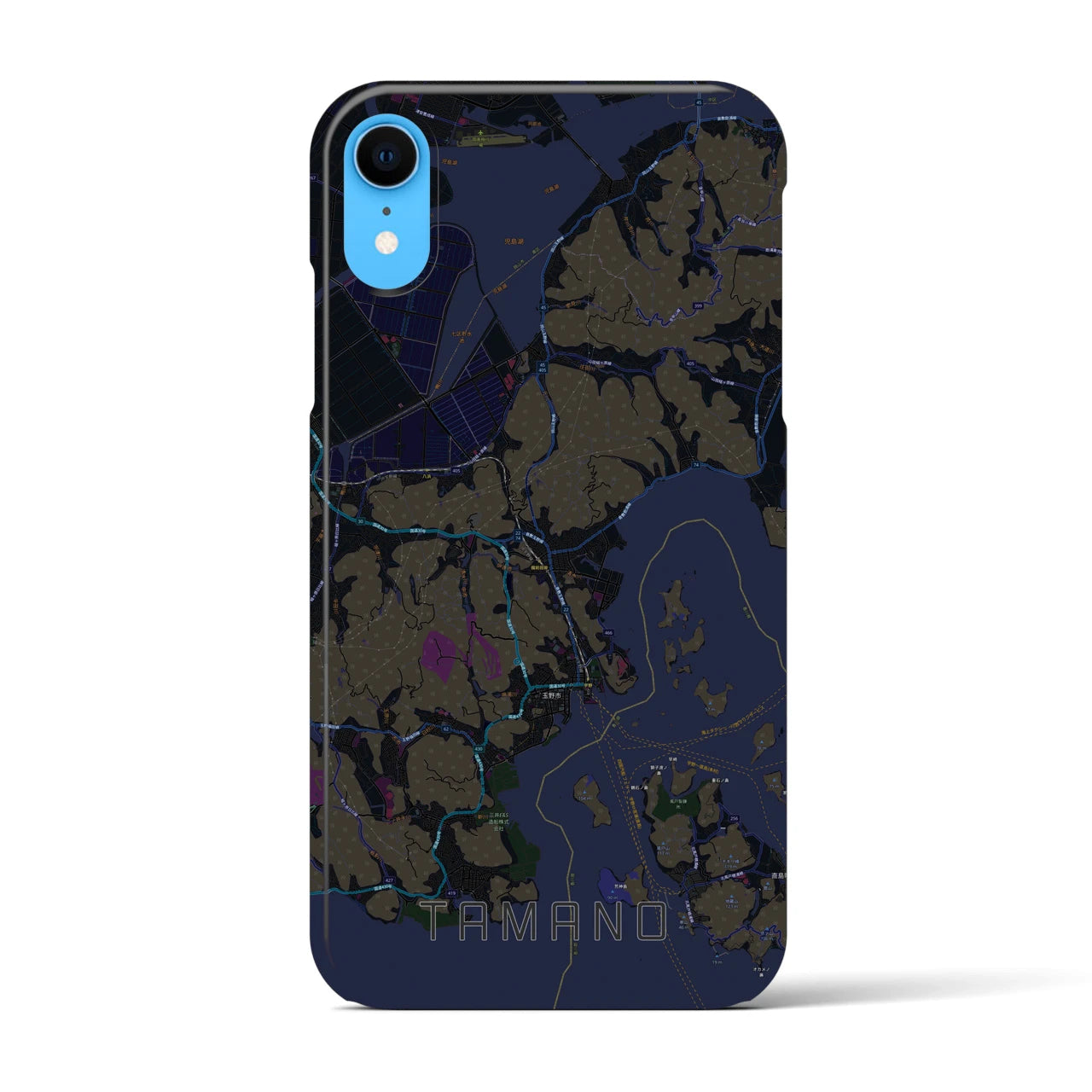 【玉野(岡山県)】地図柄iPhoneケース(バックカバータイプ)