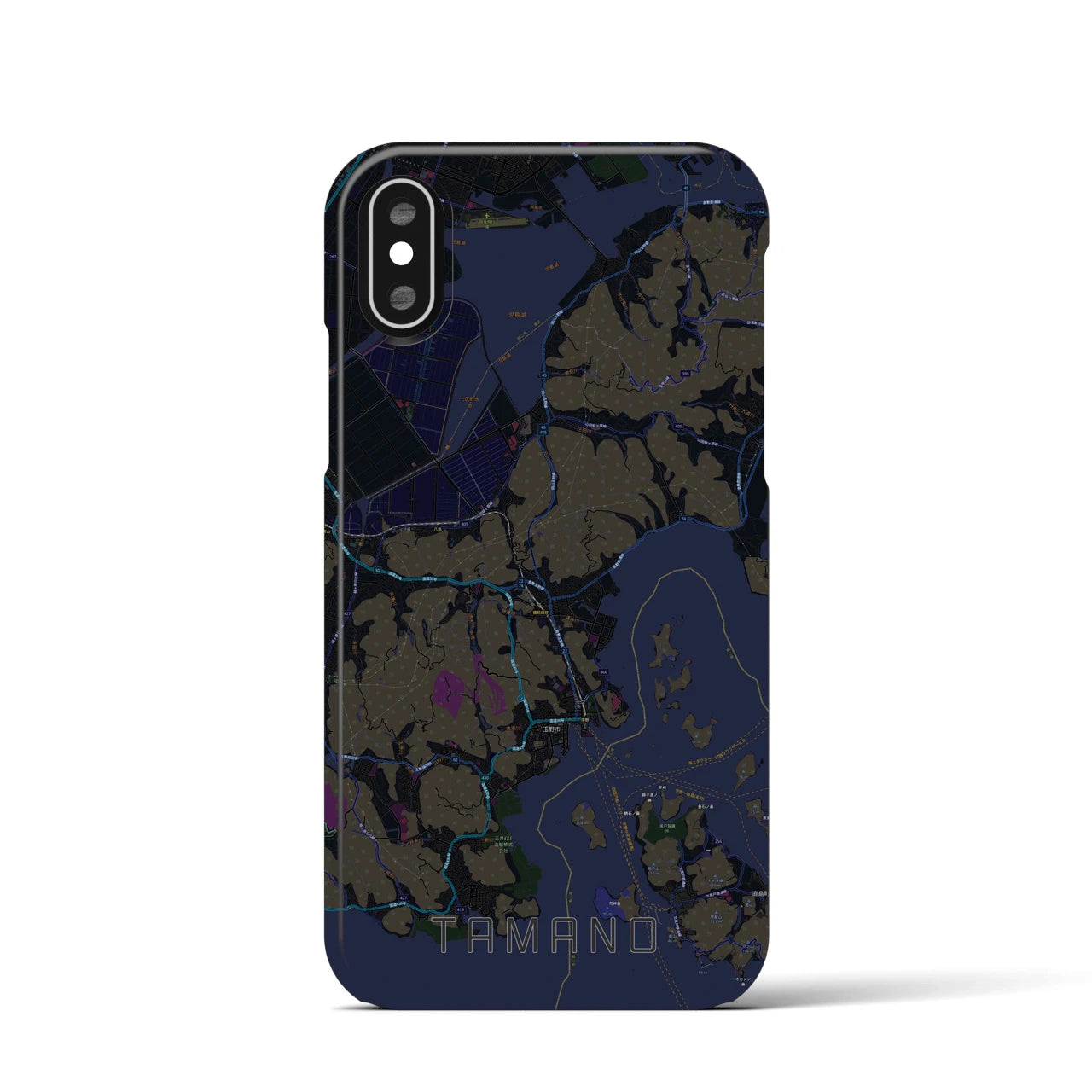 【玉野(岡山県)】地図柄iPhoneケース(バックカバータイプ)