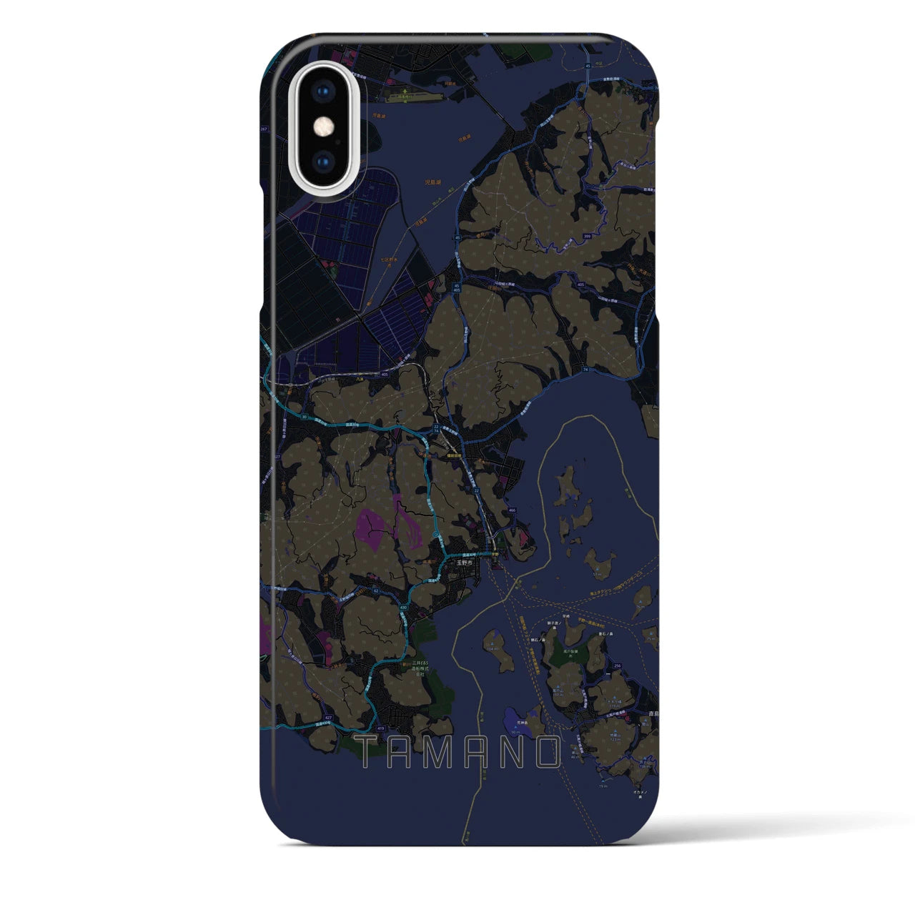 【玉野(岡山県)】地図柄iPhoneケース(バックカバータイプ)