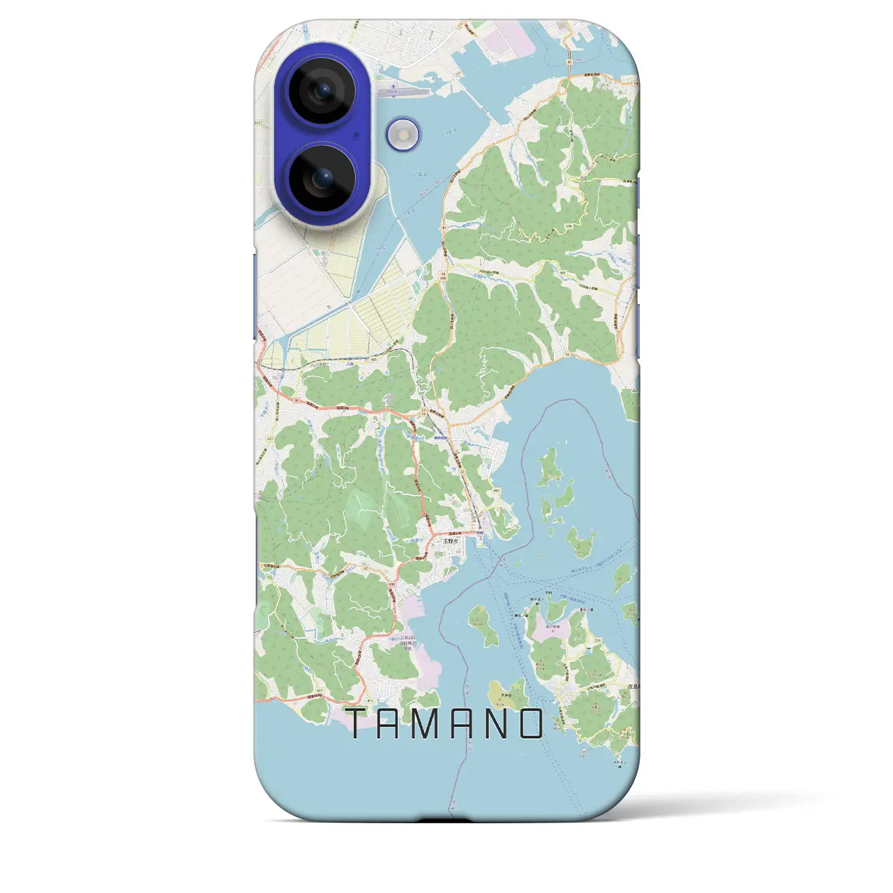 【玉野(岡山県)】地図柄iPhoneケース(バックカバータイプ)ナチュラル・iPhone 16 Pro Max 用