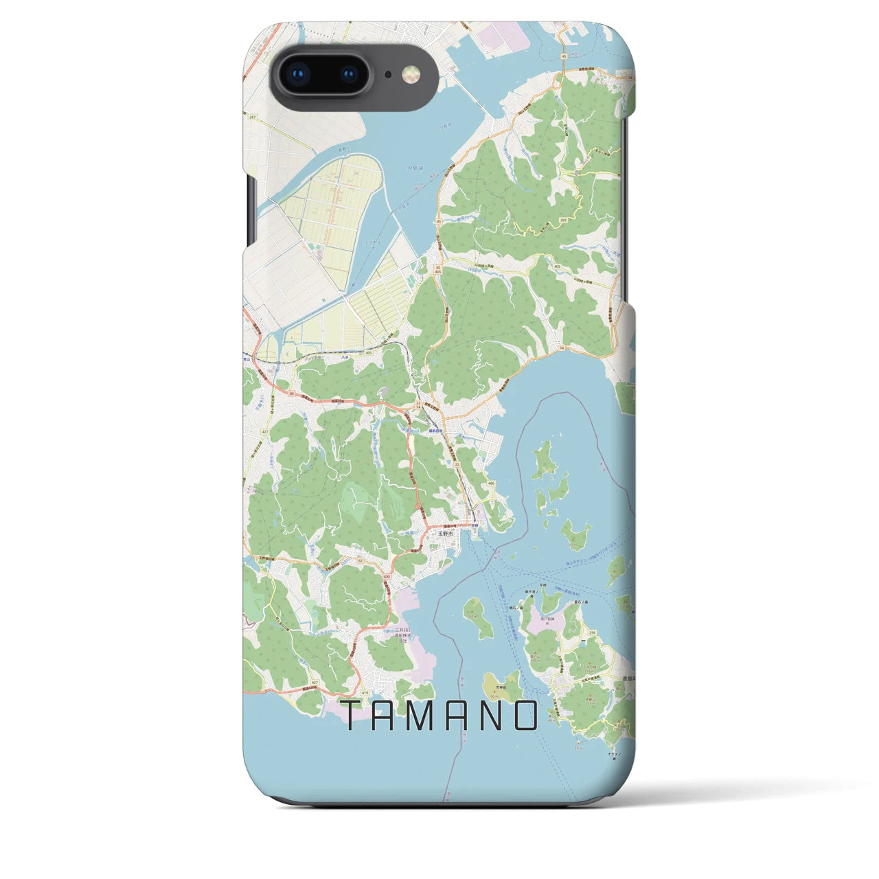 【玉野(岡山県)】地図柄iPhoneケース(バックカバータイプ)