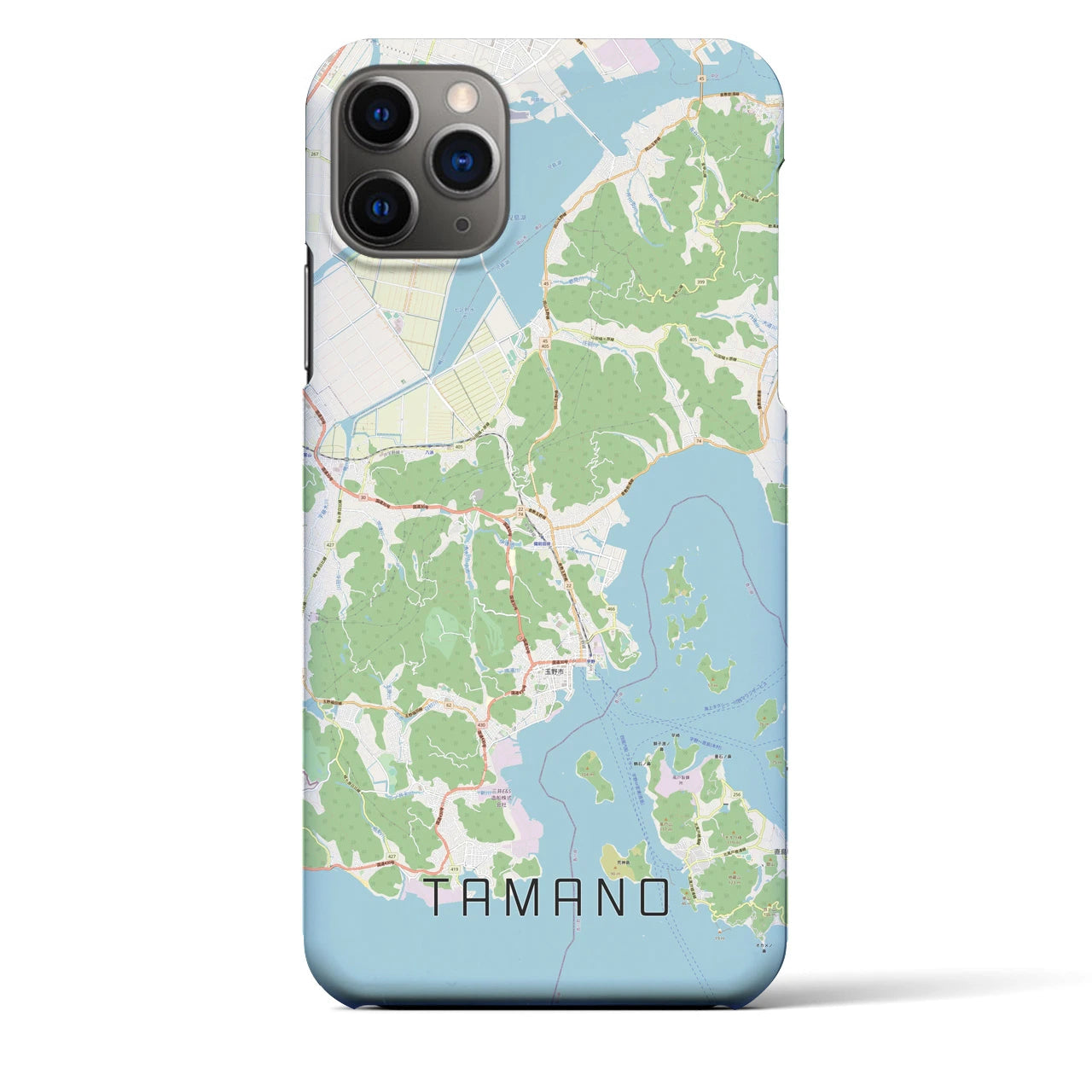 【玉野(岡山県)】地図柄iPhoneケース(バックカバータイプ)