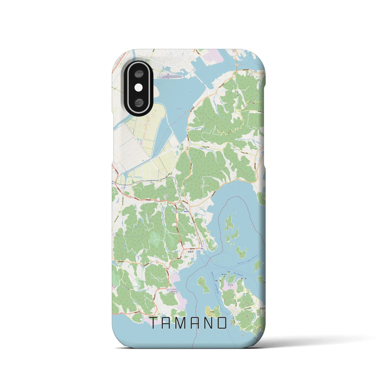 【玉野(岡山県)】地図柄iPhoneケース(バックカバータイプ)