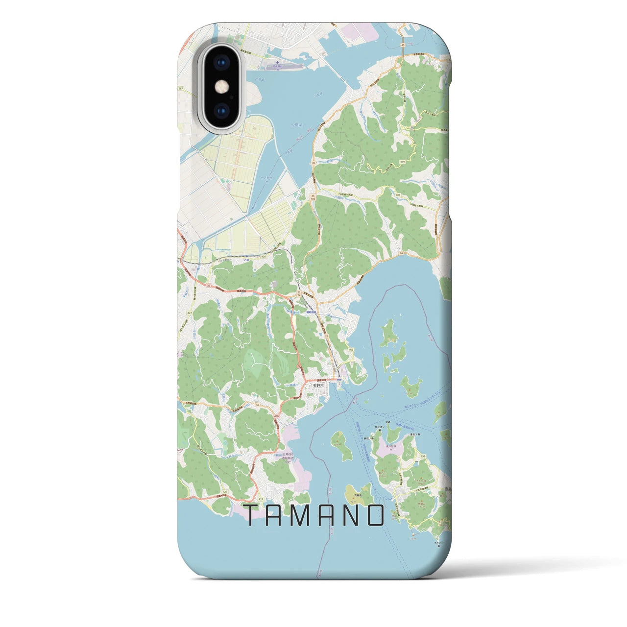 【玉野(岡山県)】地図柄iPhoneケース(バックカバータイプ)
