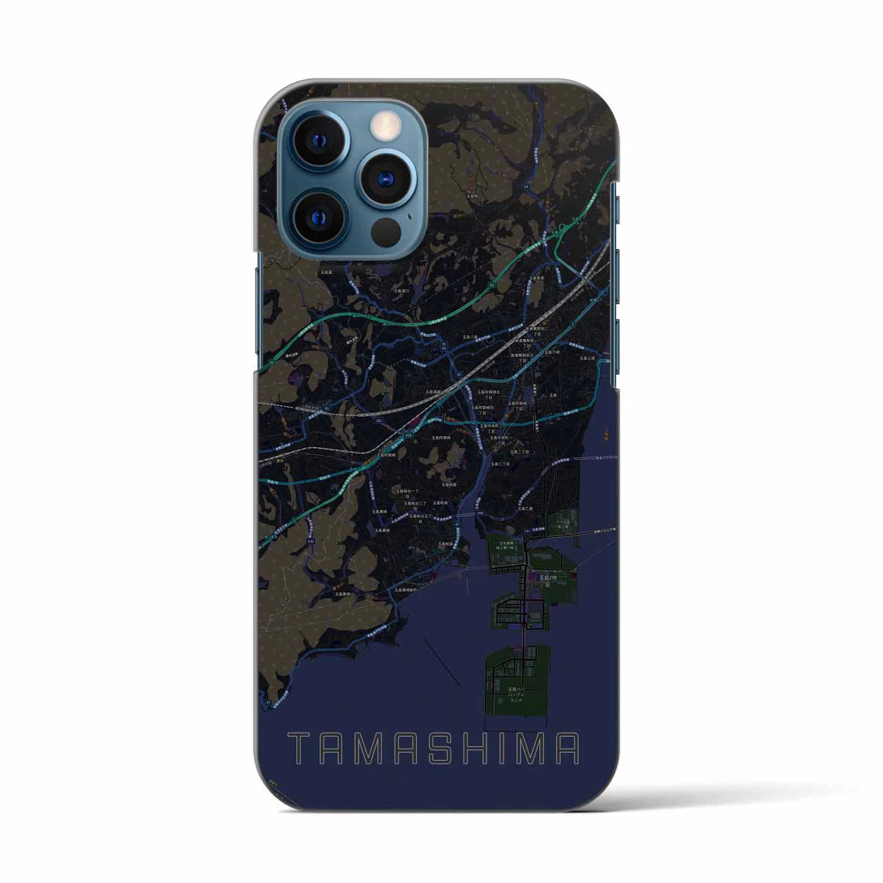 【玉島(岡山県)】地図柄iPhoneケース(バックカバータイプ)