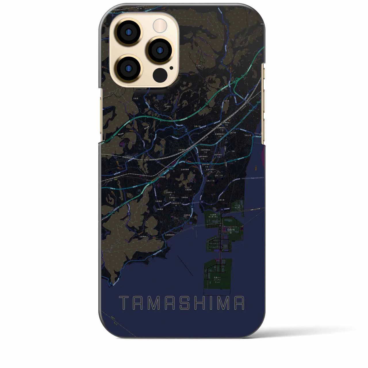 【玉島(岡山県)】地図柄iPhoneケース(バックカバータイプ)