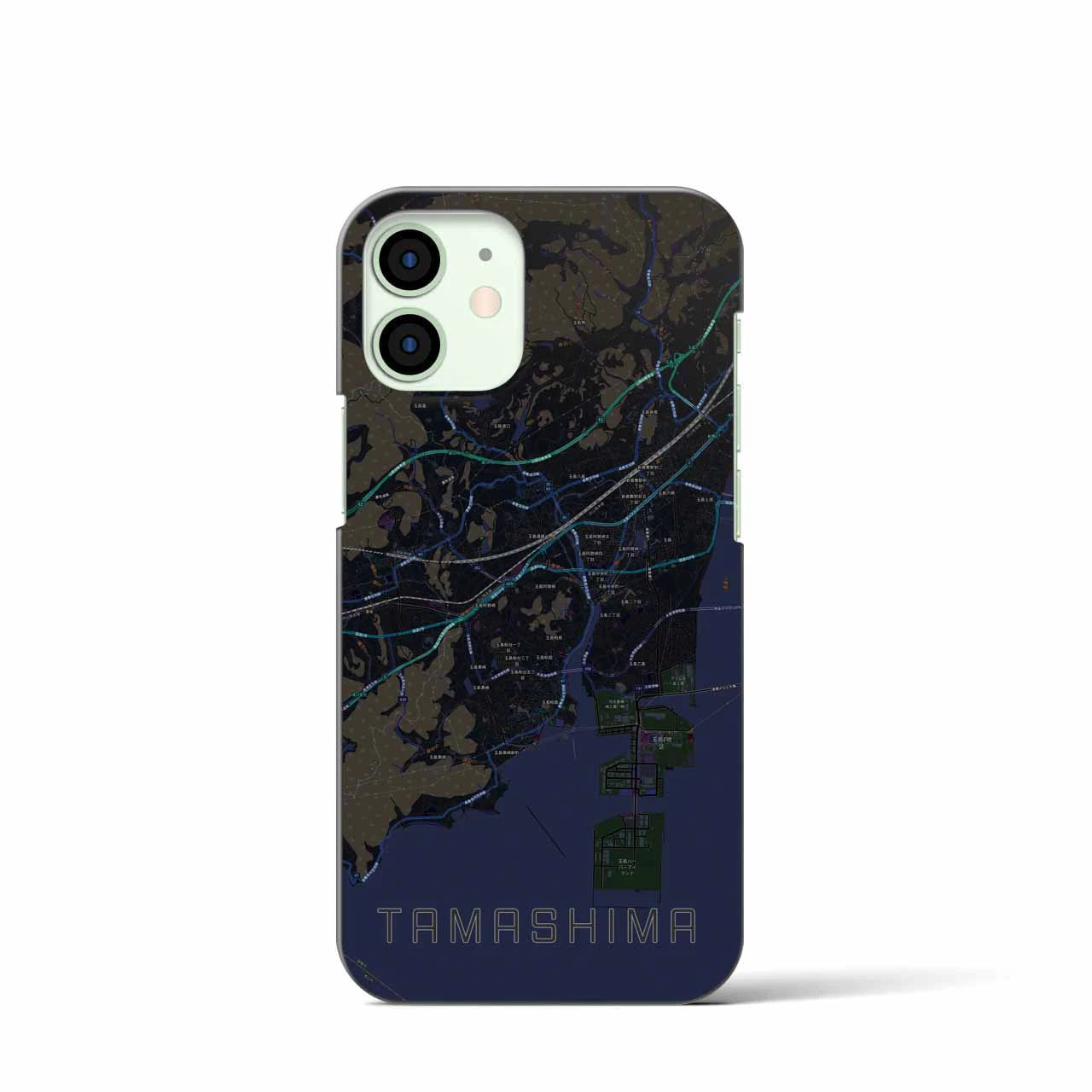 【玉島(岡山県)】地図柄iPhoneケース(バックカバータイプ)