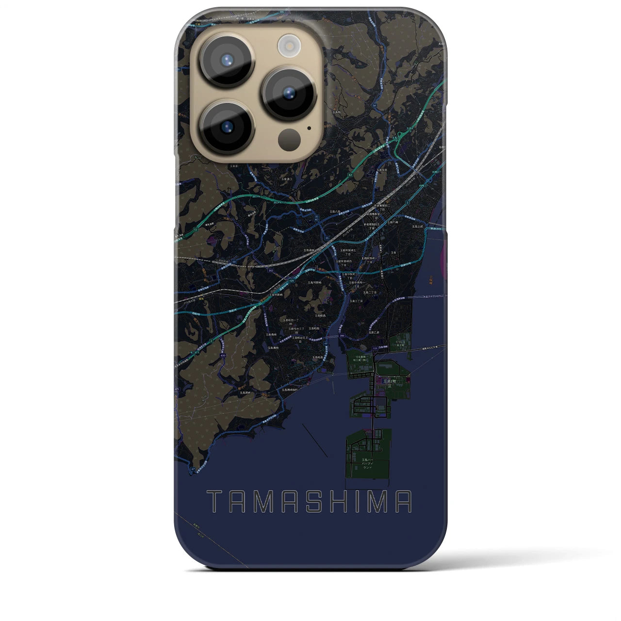【玉島(岡山県)】地図柄iPhoneケース(バックカバータイプ)