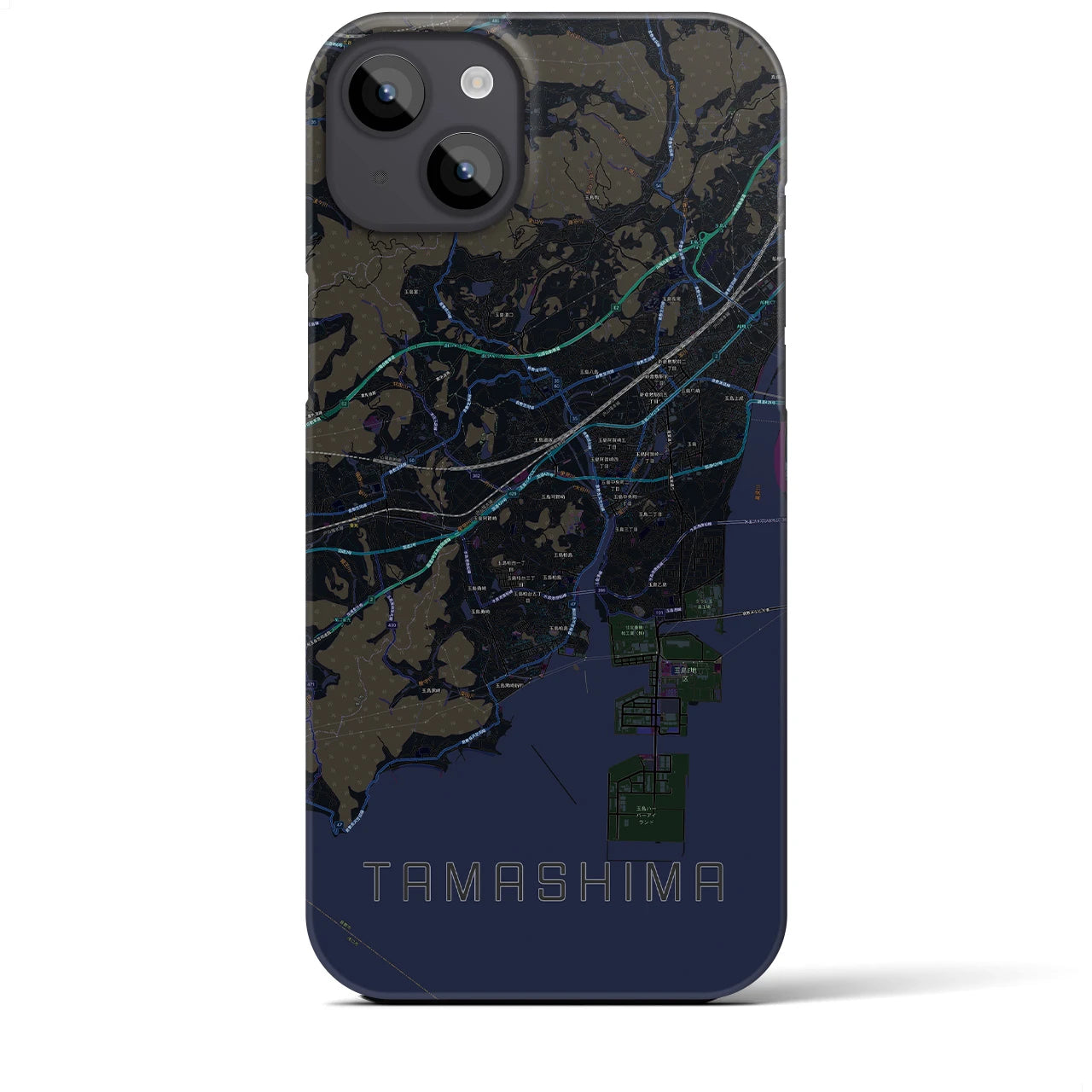 【玉島(岡山県)】地図柄iPhoneケース(バックカバータイプ)