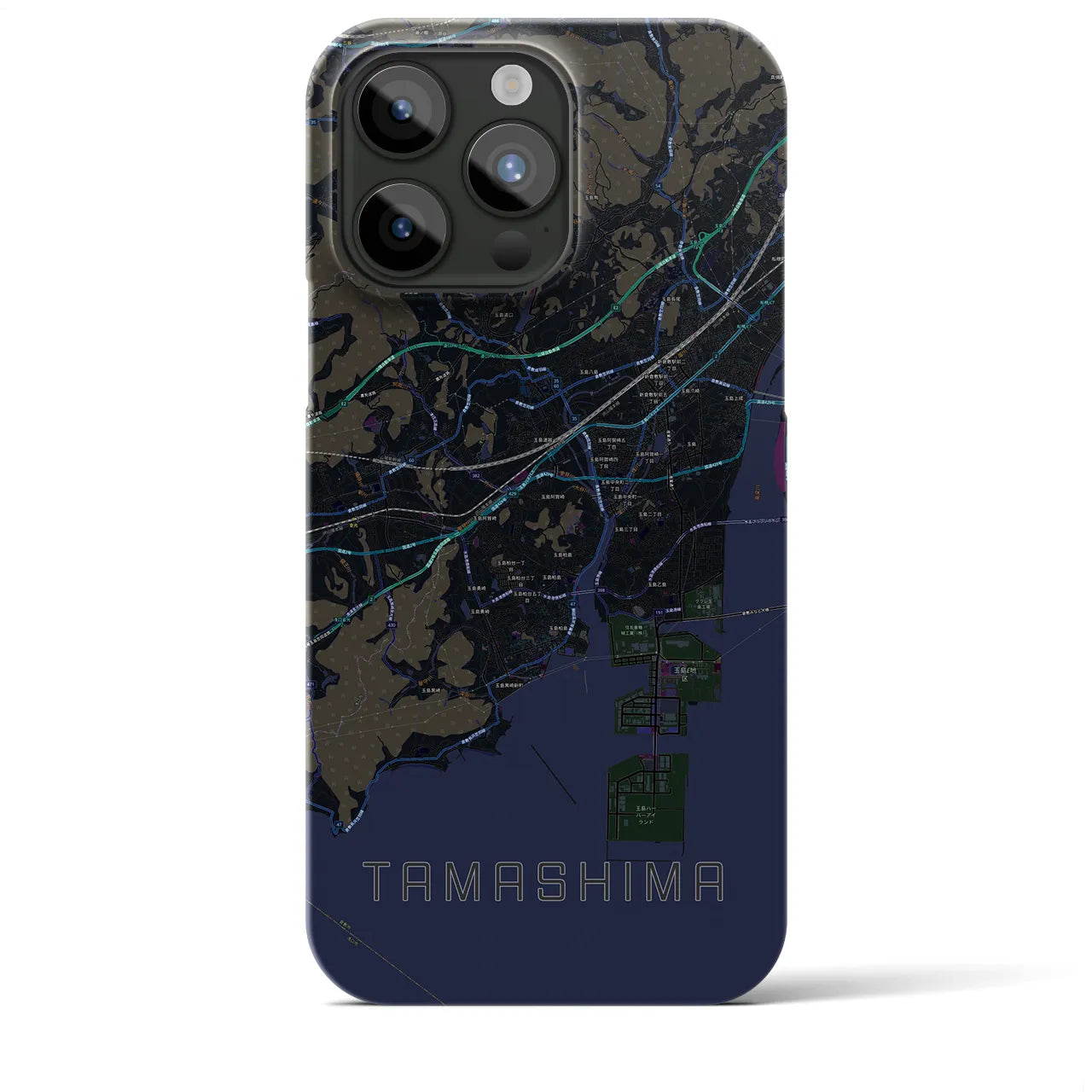 【玉島(岡山県)】地図柄iPhoneケース(バックカバータイプ)