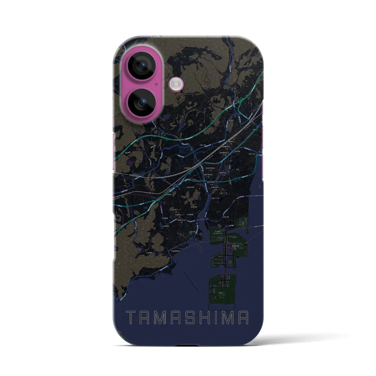 【玉島(岡山県)】地図柄iPhoneケース(バックカバータイプ)