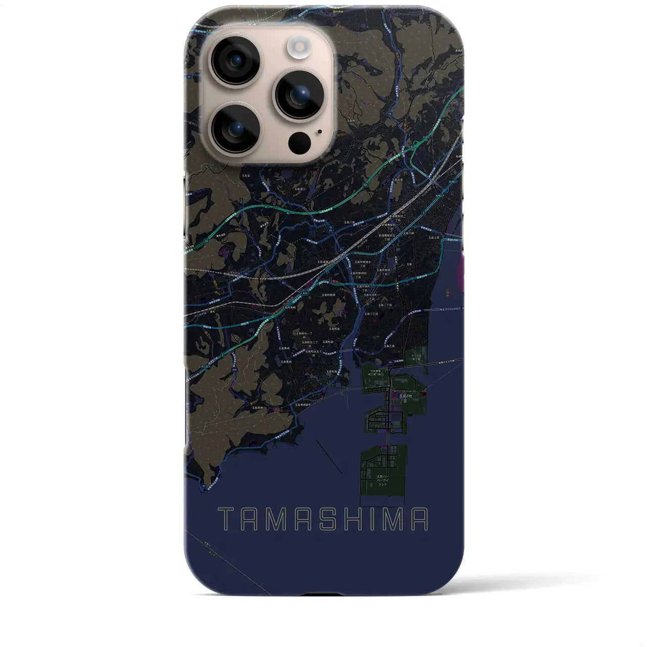 【玉島(岡山県)】地図柄iPhoneケース(バックカバータイプ)