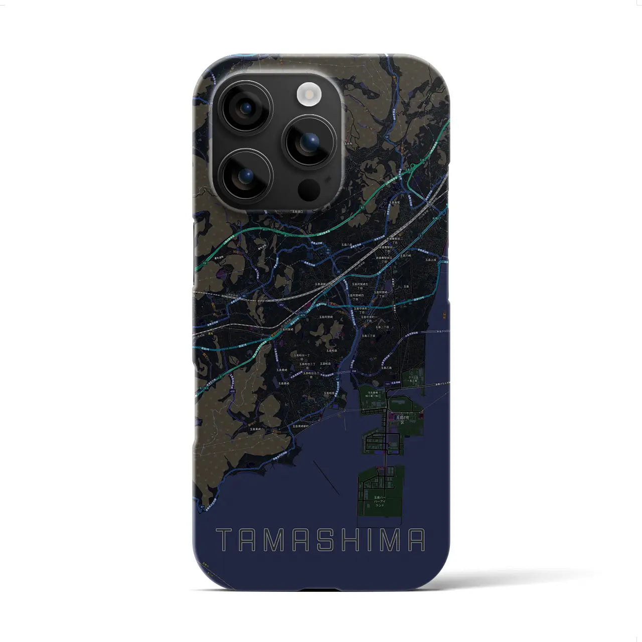 【玉島(岡山県)】地図柄iPhoneケース(バックカバータイプ)