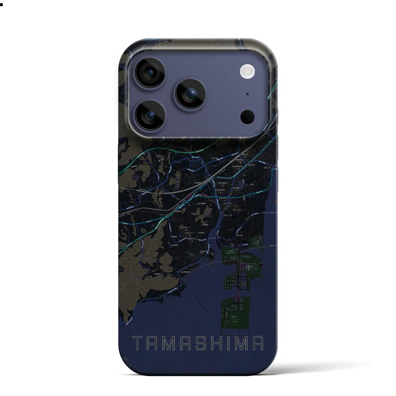 【玉島(岡山県)】地図柄iPhoneケース(バックカバータイプ)