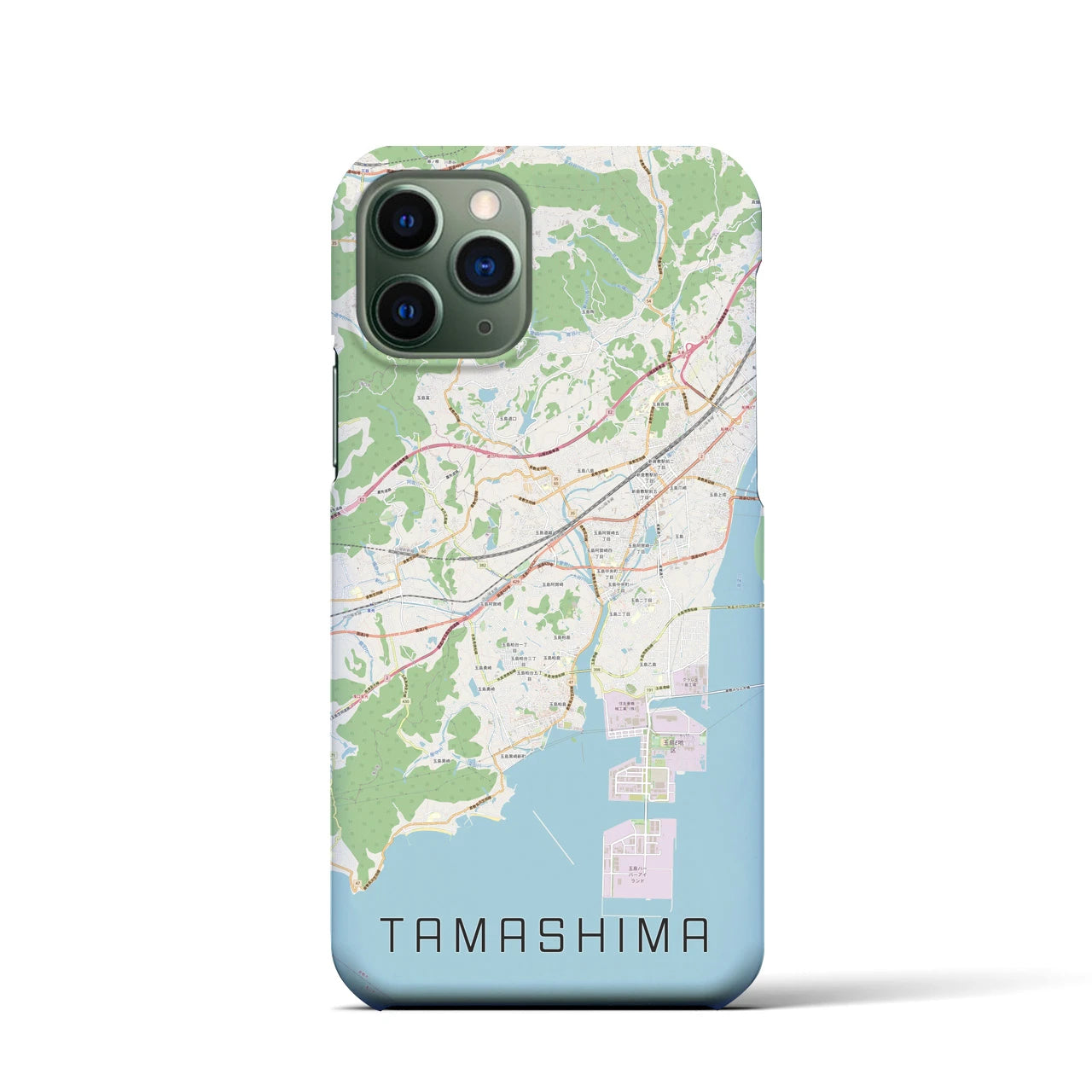 【玉島(岡山県)】地図柄iPhoneケース(バックカバータイプ)