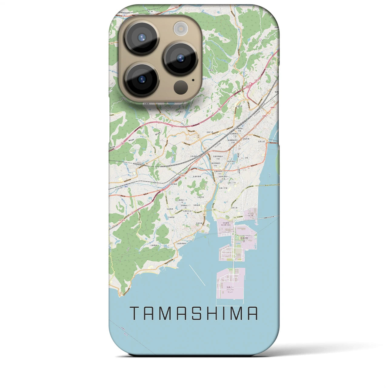 【玉島(岡山県)】地図柄iPhoneケース(バックカバータイプ)