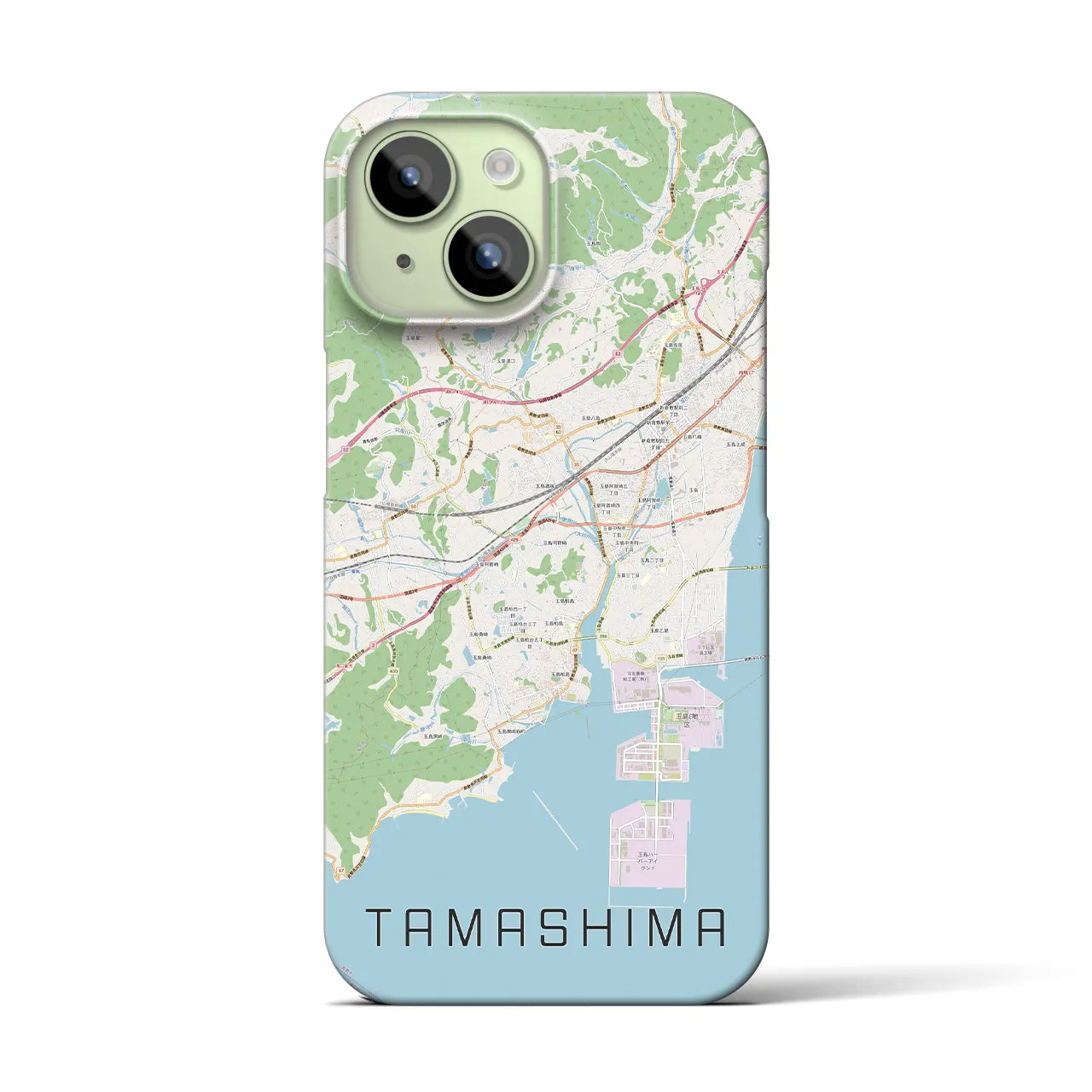【玉島(岡山県)】地図柄iPhoneケース(バックカバータイプ)