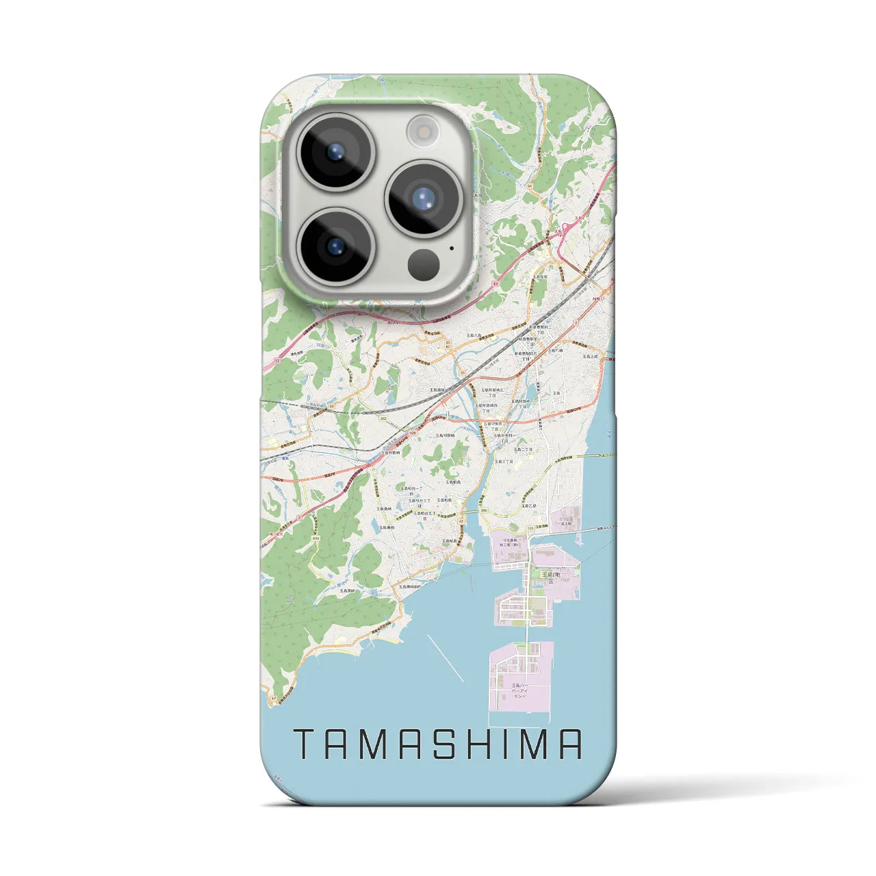 【玉島(岡山県)】地図柄iPhoneケース(バックカバータイプ)