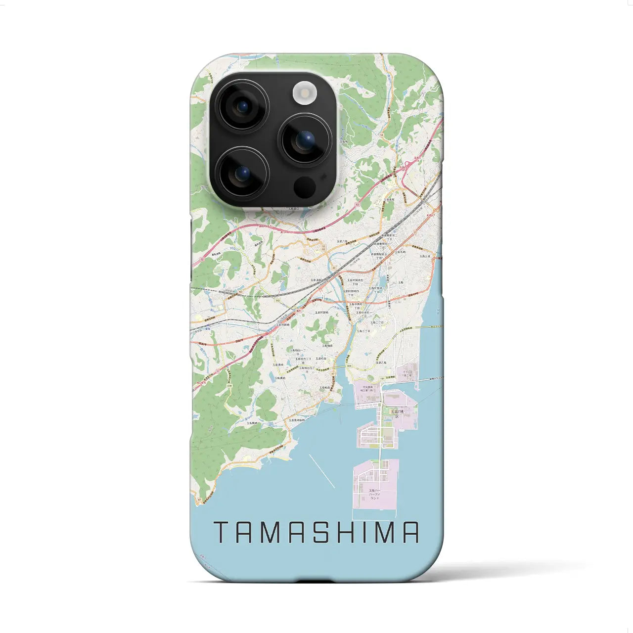【玉島(岡山県)】地図柄iPhoneケース(バックカバータイプ)